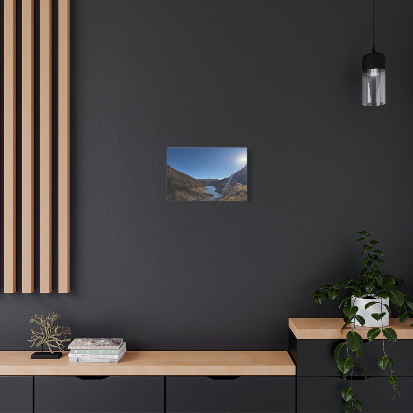 Scenic Landscape Canvas Wall Art – Tranquil Mountain River Design