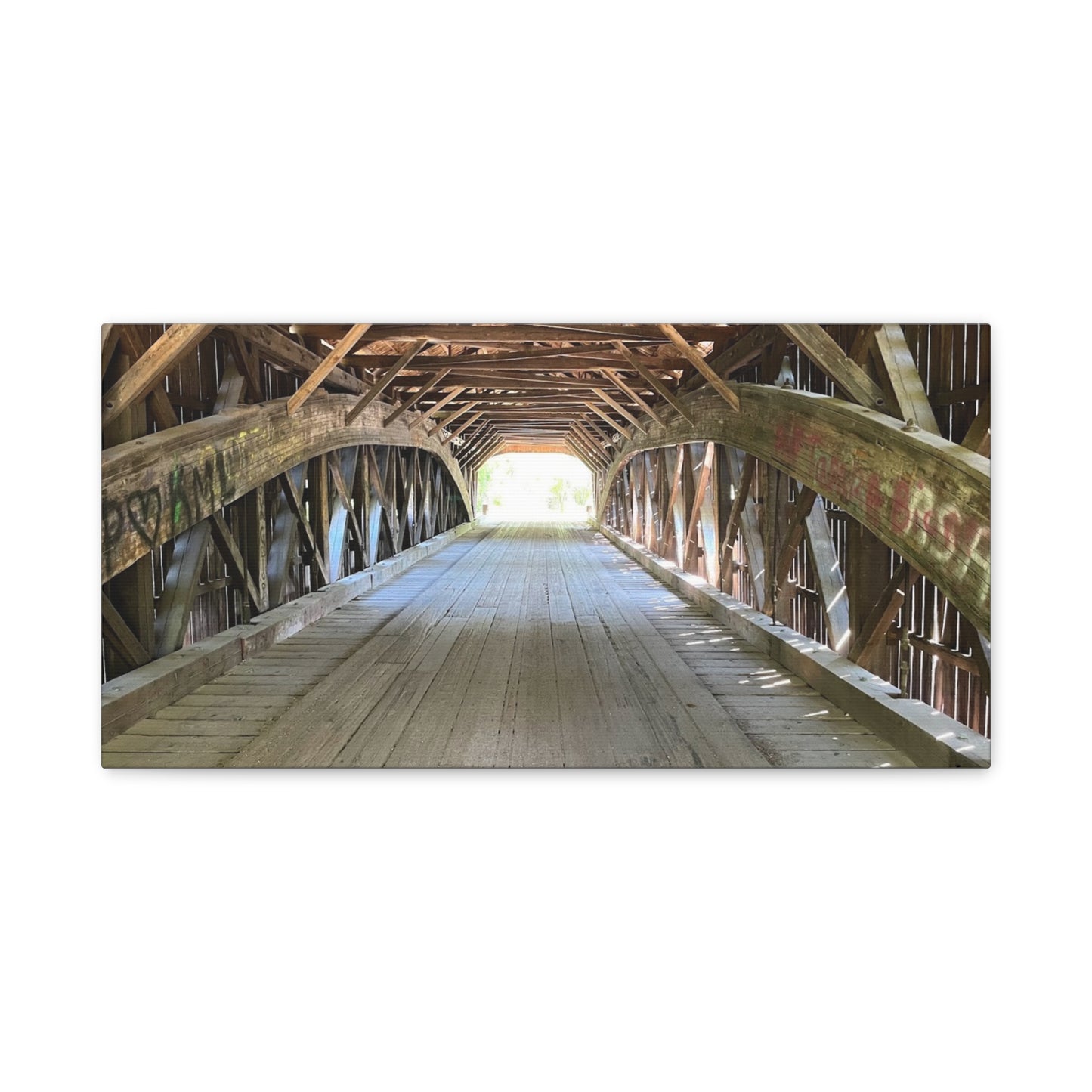 Rustic Wooden Bridge Canvas Print - Stretched Wall Art for Home Decor