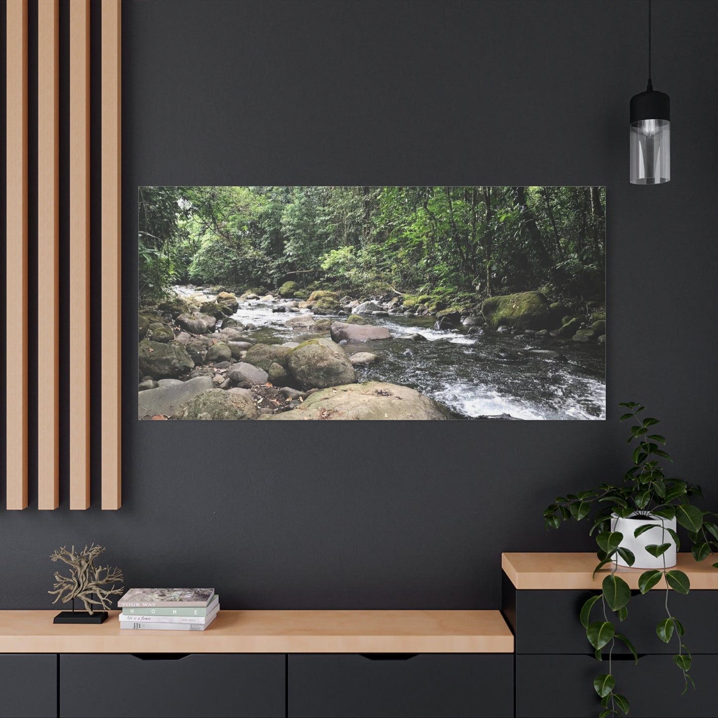 Serene Nature Canvas Wall Art – Tranquil River Landscape, 1.25" Stretched Print