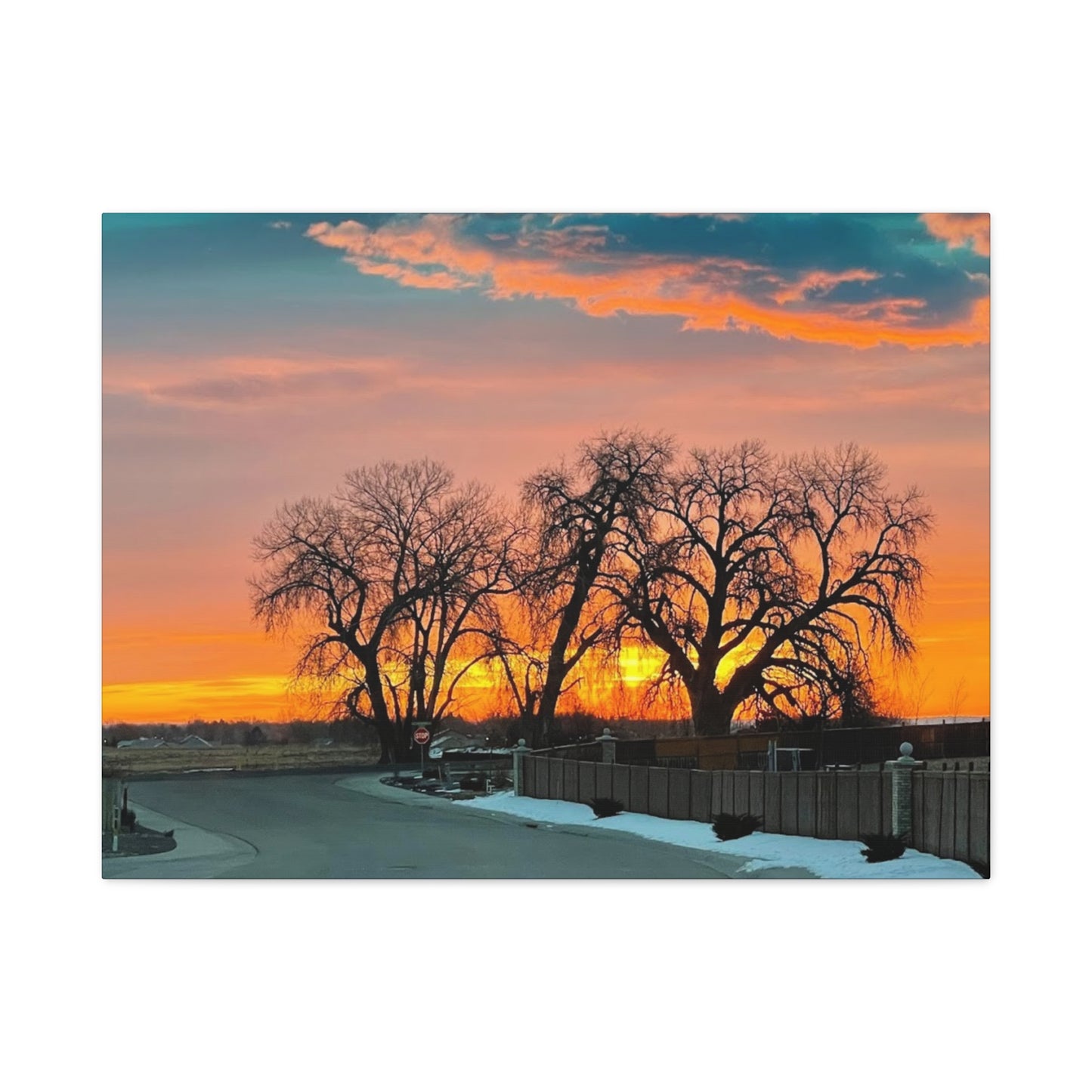 Serene Sunrise Matte Canvas Wall Art – 1.25" Stretched Landscape