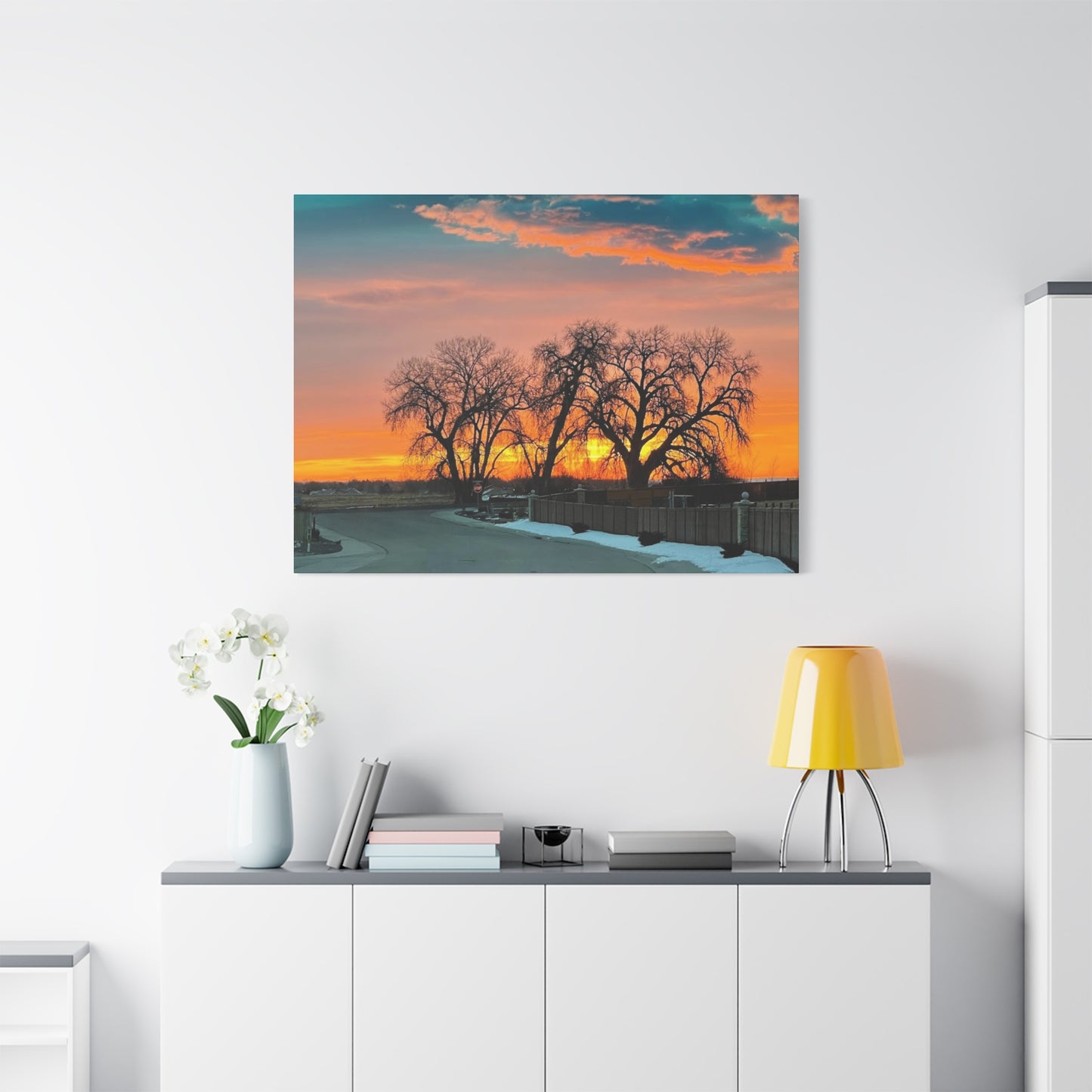 Serene Sunrise Matte Canvas Wall Art – 1.25" Stretched Landscape