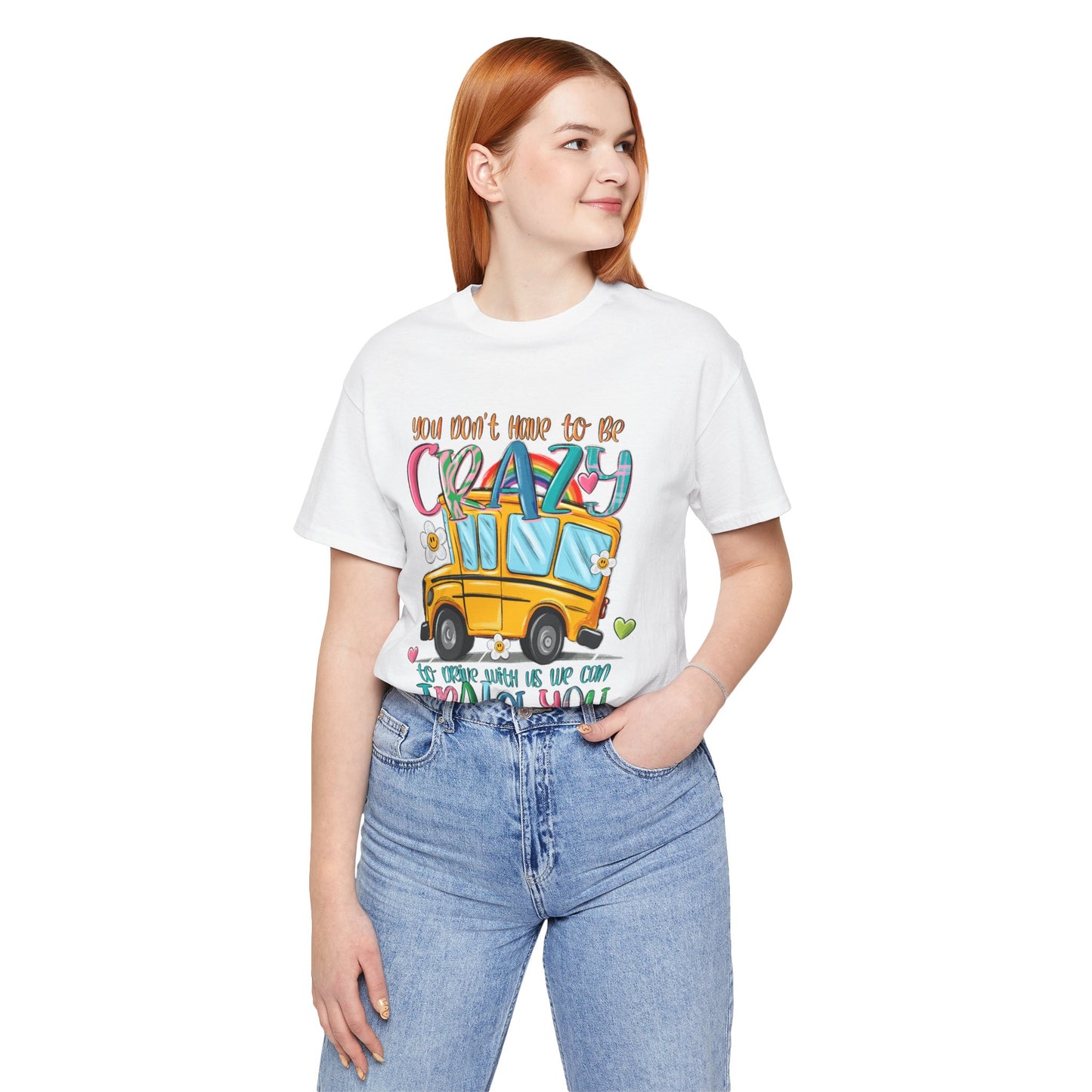Crazy Train Unisex Jersey Tee - Fun & Whimsical Graphic T-Shirt for Bus Lovers