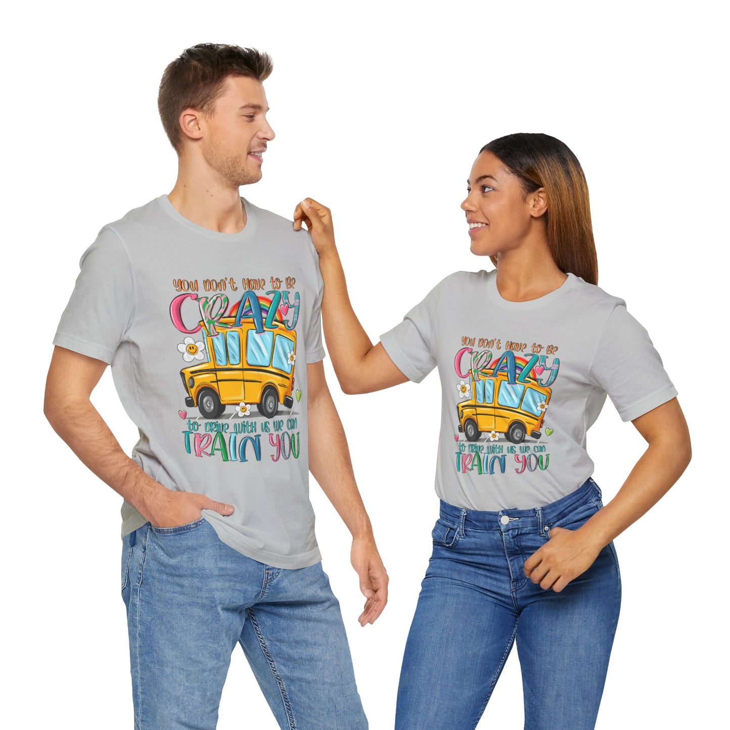Crazy Train Unisex Jersey Tee - Fun & Whimsical Graphic T-Shirt for Bus Lovers