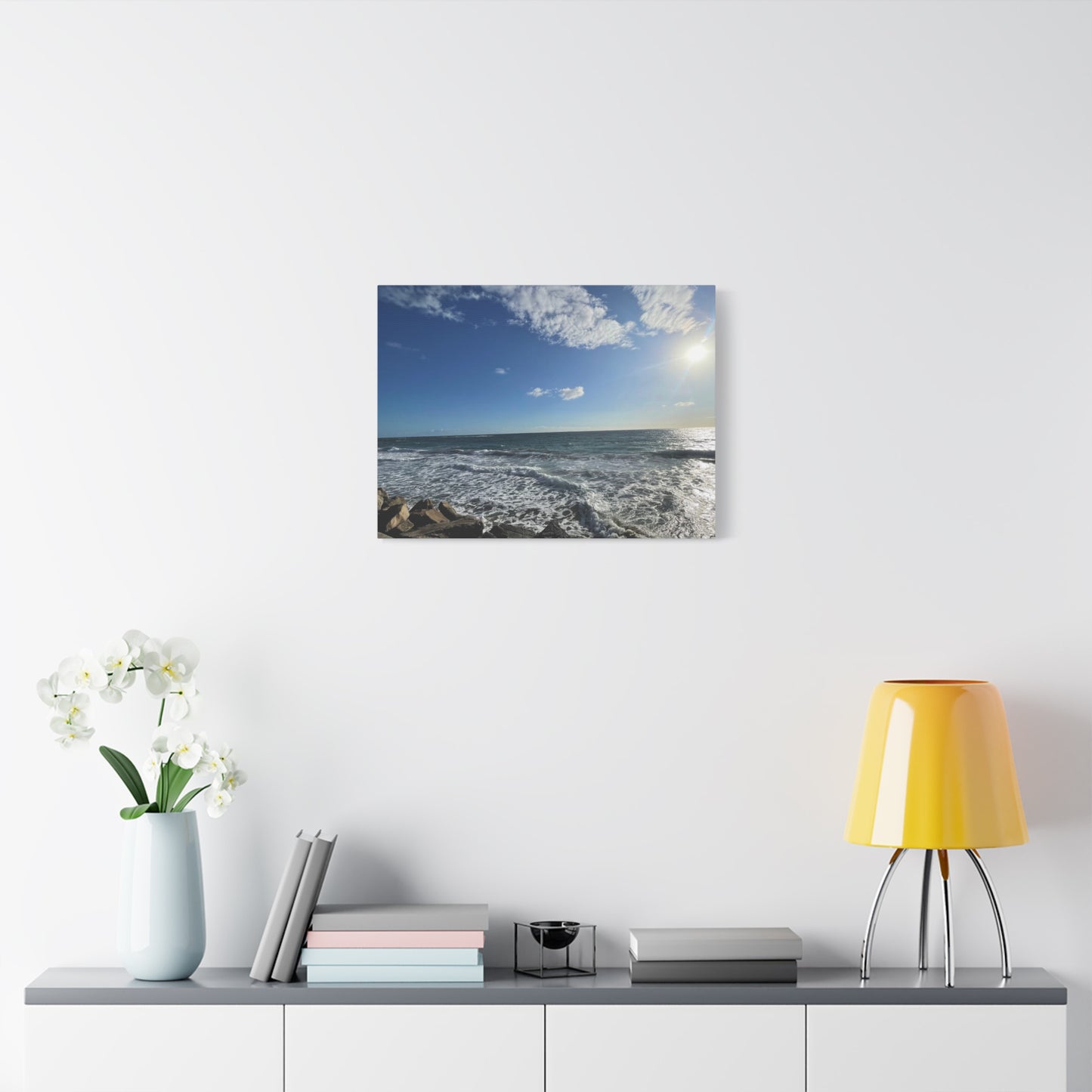 Ocean Waves Stretched Canvas Art - Serene Coastal Home Decor