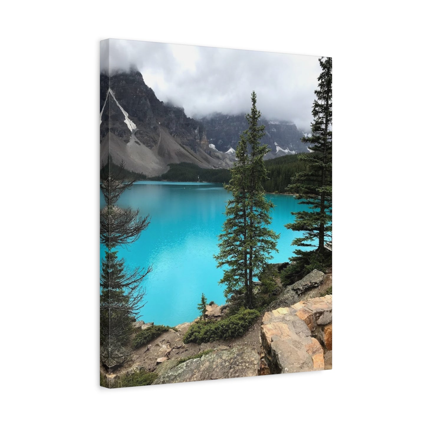 Nature Canvas Print - Tranquil Mountain Lake Art for Home Decor