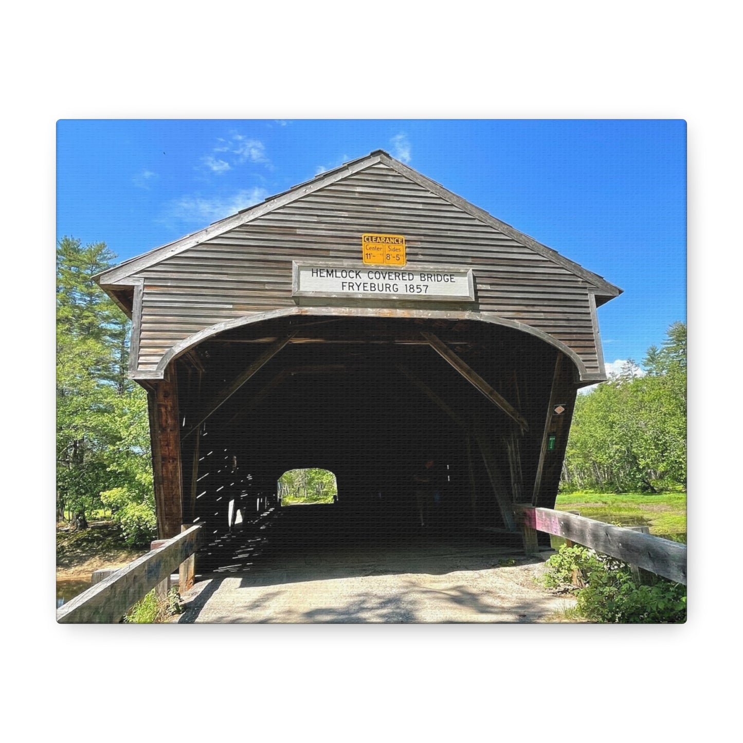 Scenic Covered Bridge Canvas Art – 1.25" Stretched Wall Decor for Nature Lovers