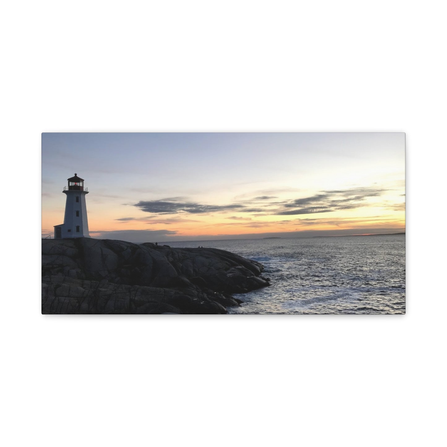 Sunset Lighthouse Canvas Print - Coastal Decor for Beach Lovers Peggys Cove
