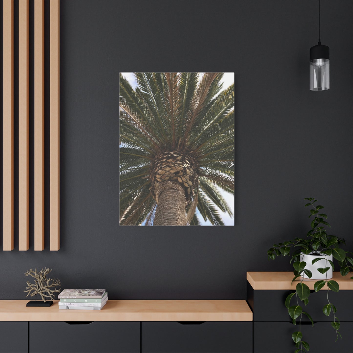 Tropical Palm Tree Canvas Art - Stretched Wall Decor for Home or Office