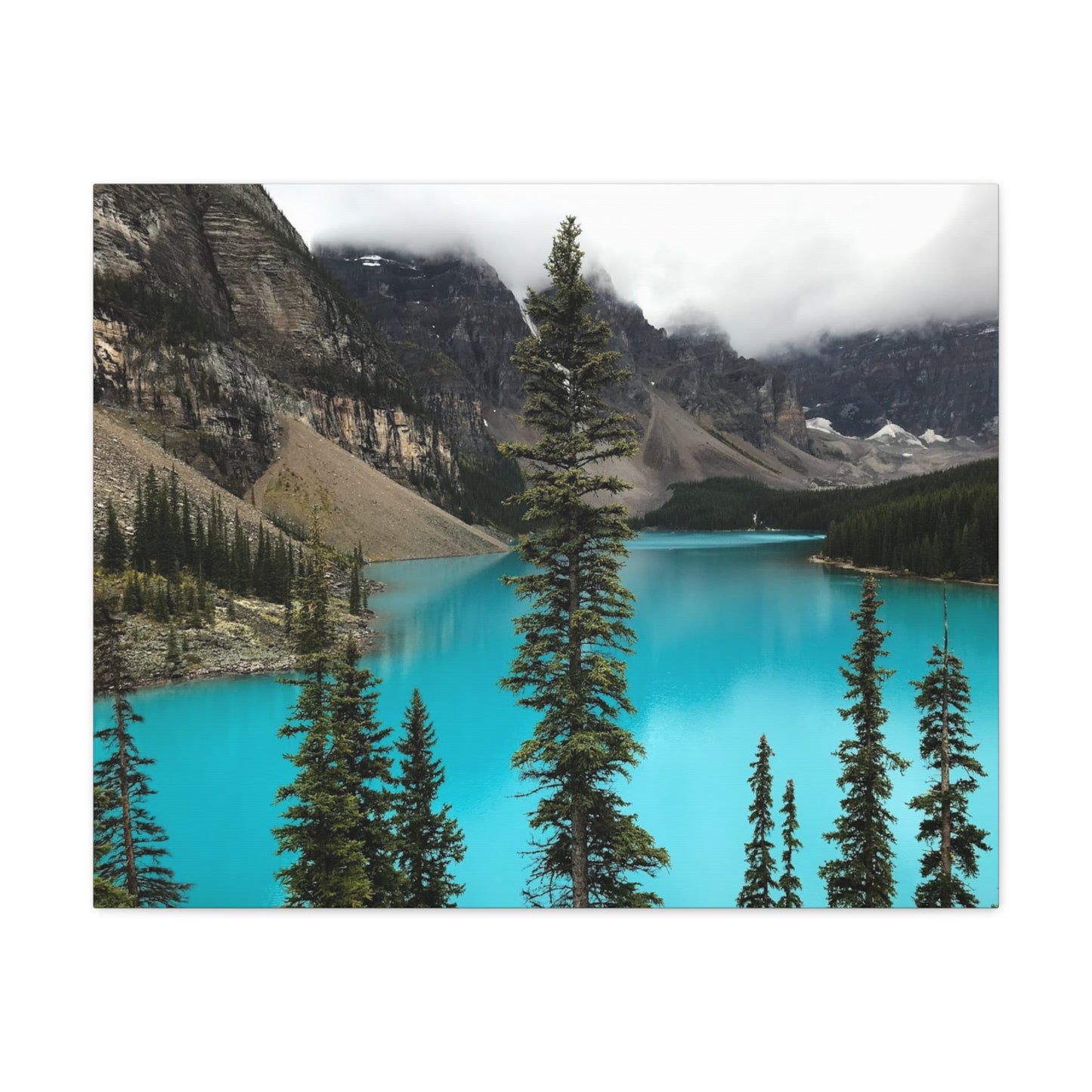 Scenic Landscape Canvas Wall Art - Tranquil Mountain Lake Decor