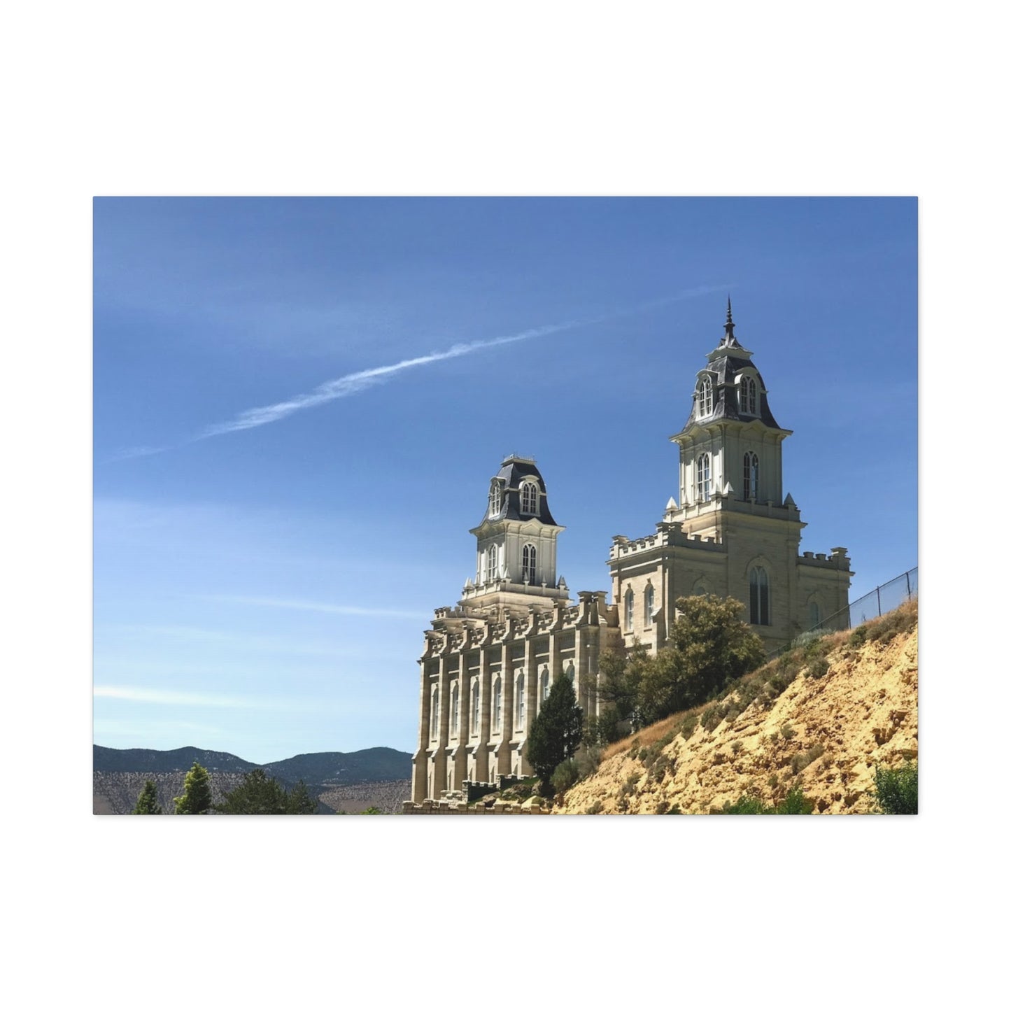 Stretched Matte Canvas Print of Historic Architecture Manti Temple LDS