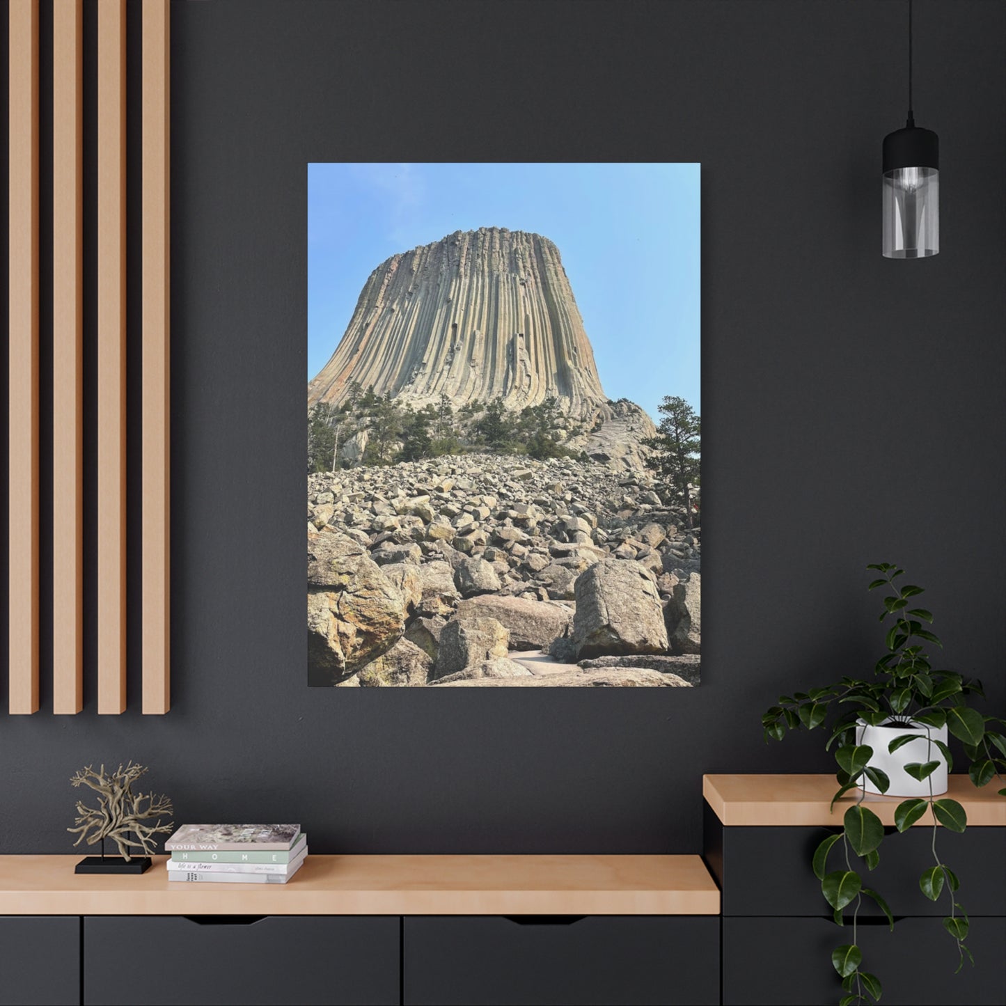 Nature Art Canvas Print - Majestic Rock Formation Devil's Tower