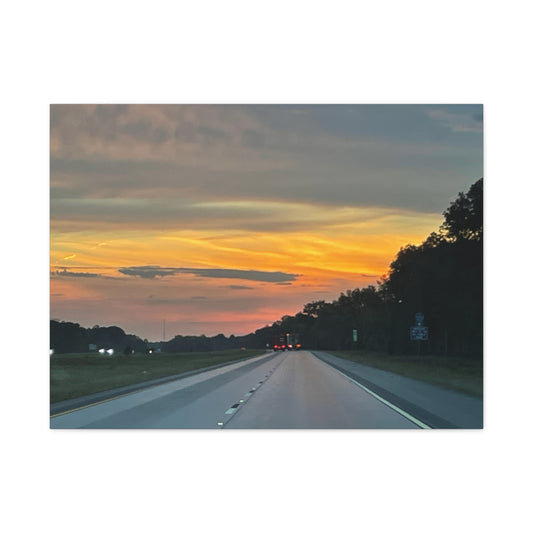 Sunset Roadway Canvas Print - Matte Stretched Artwork