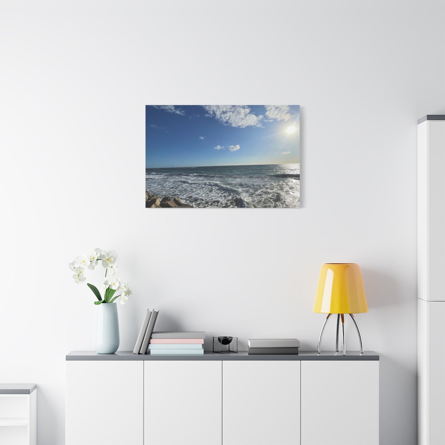 Ocean Waves Stretched Canvas Art - Serene Coastal Home Decor