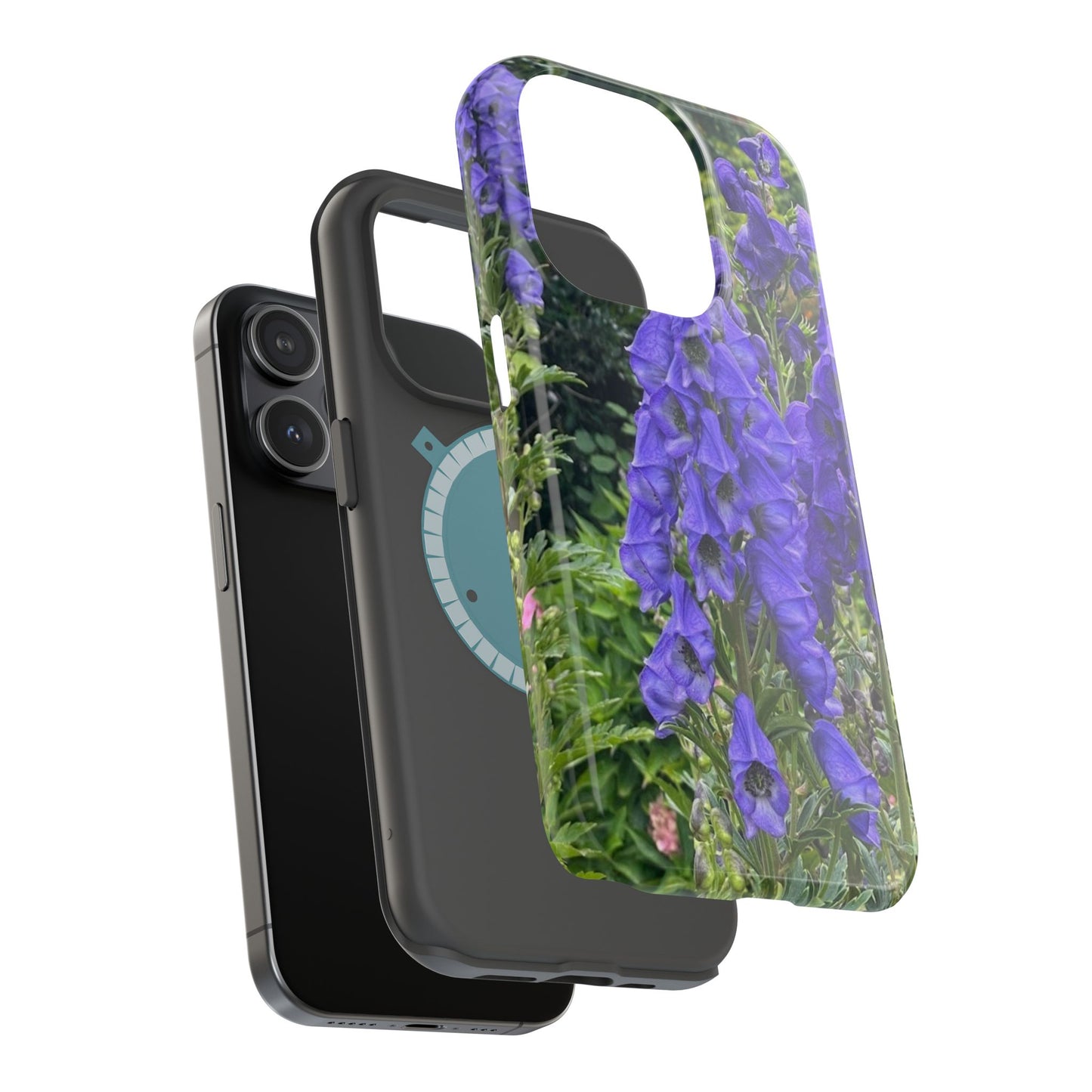 Floral Magnetic Tough Case - Vibrant Purple Flower Design for Resilience and Style