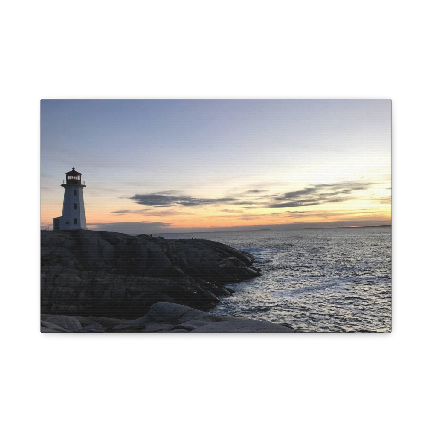 Sunset Lighthouse Canvas Print - Coastal Decor for Beach Lovers Peggys Cove