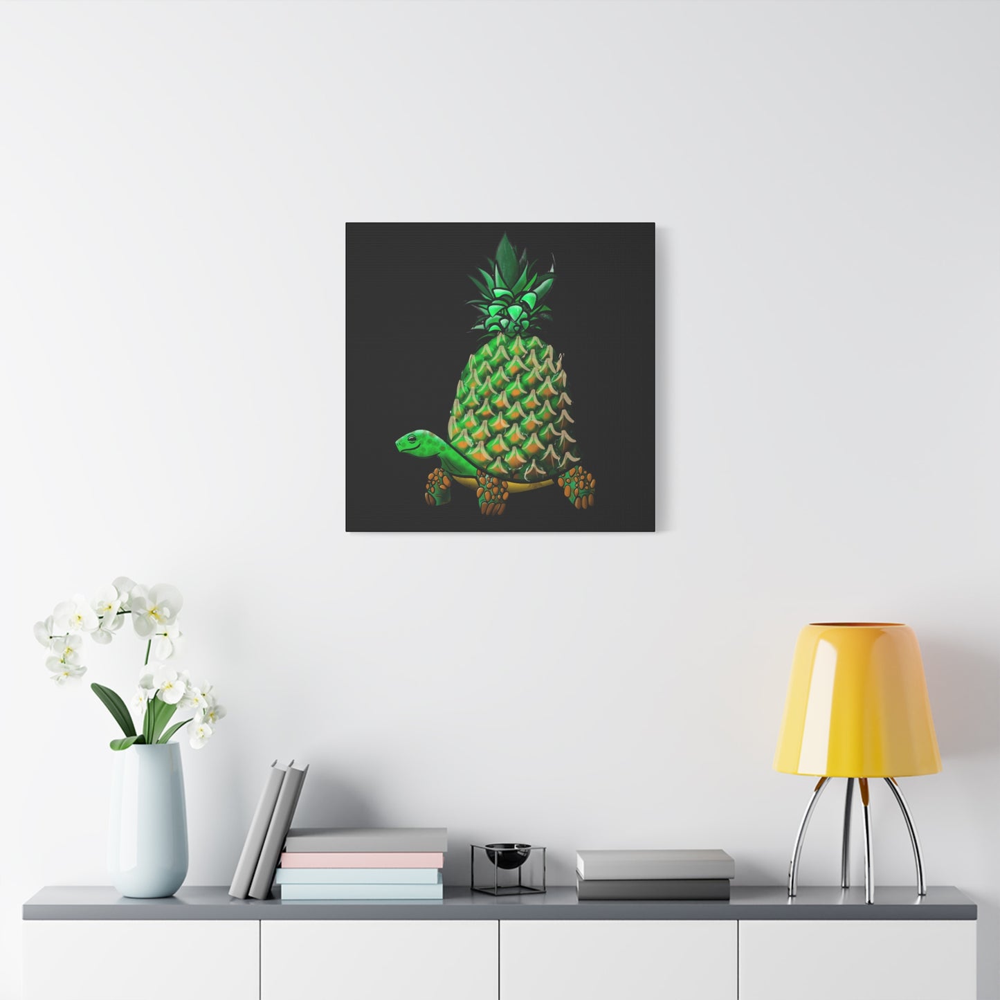 Tropical Turtle Canvas Art - Fun Pineapple Design for Home Décor