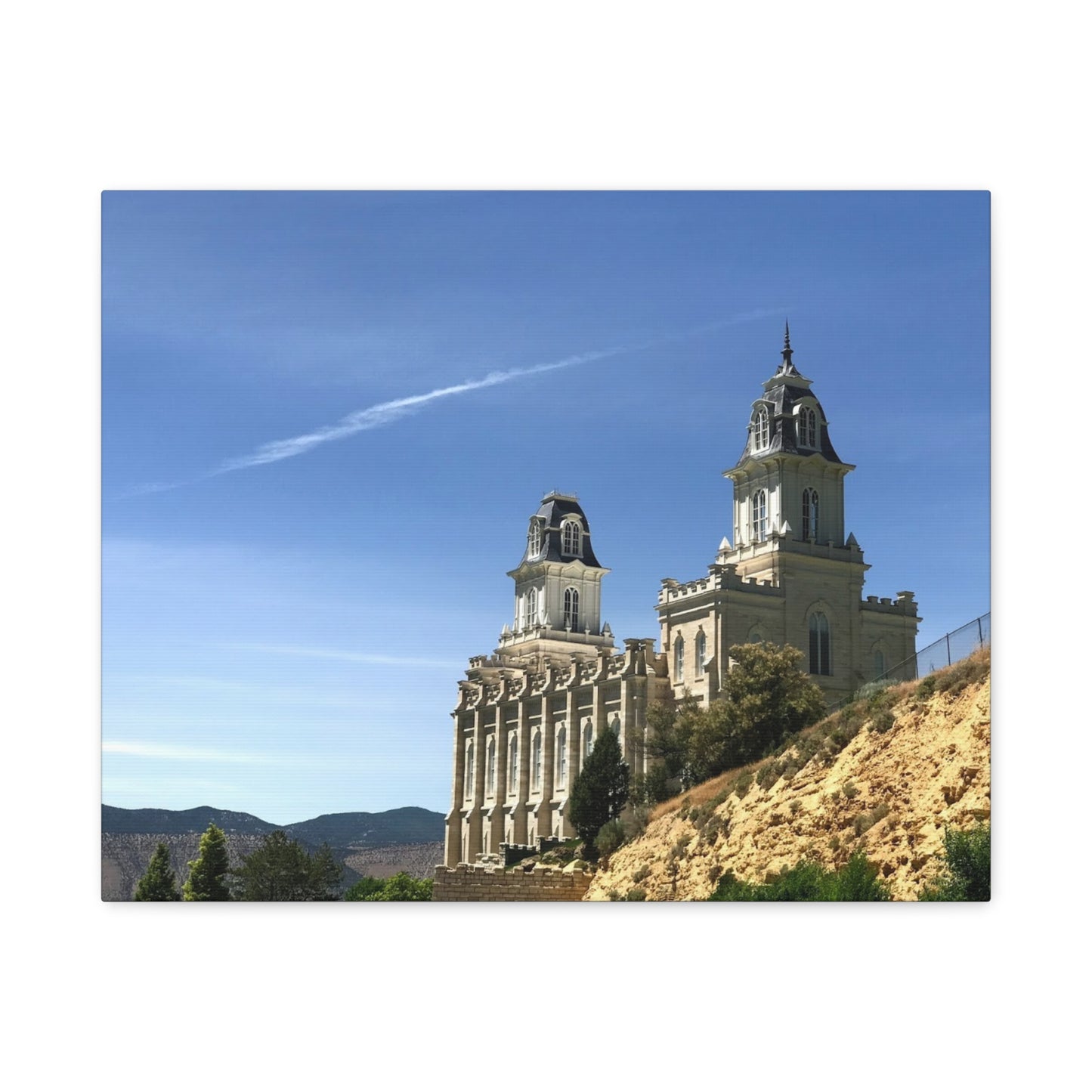 Stretched Matte Canvas Print of Historic Architecture Manti Temple LDS