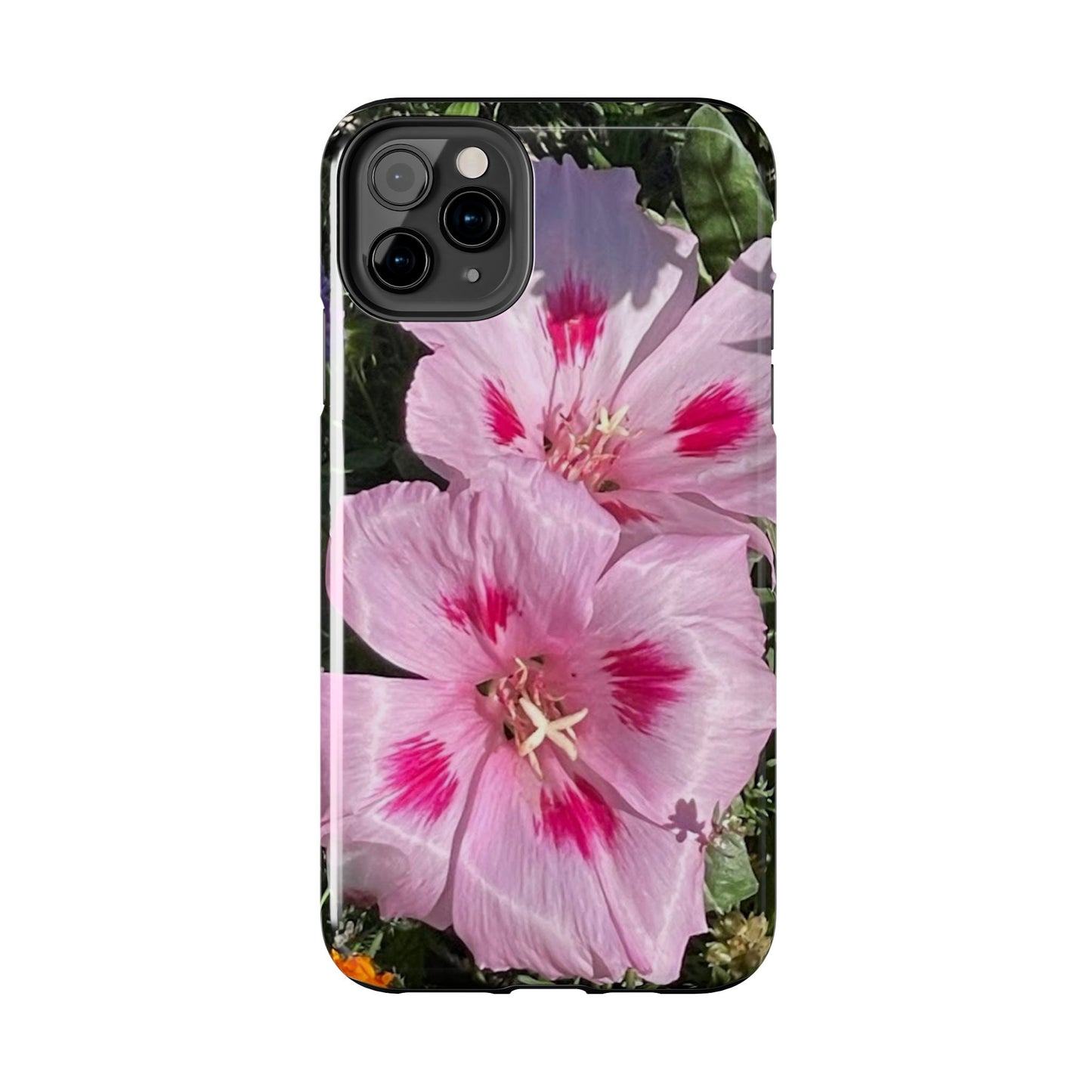 Vibrant Floral Tough Phone Case - Durable Protection with Stunning Pink Flowers