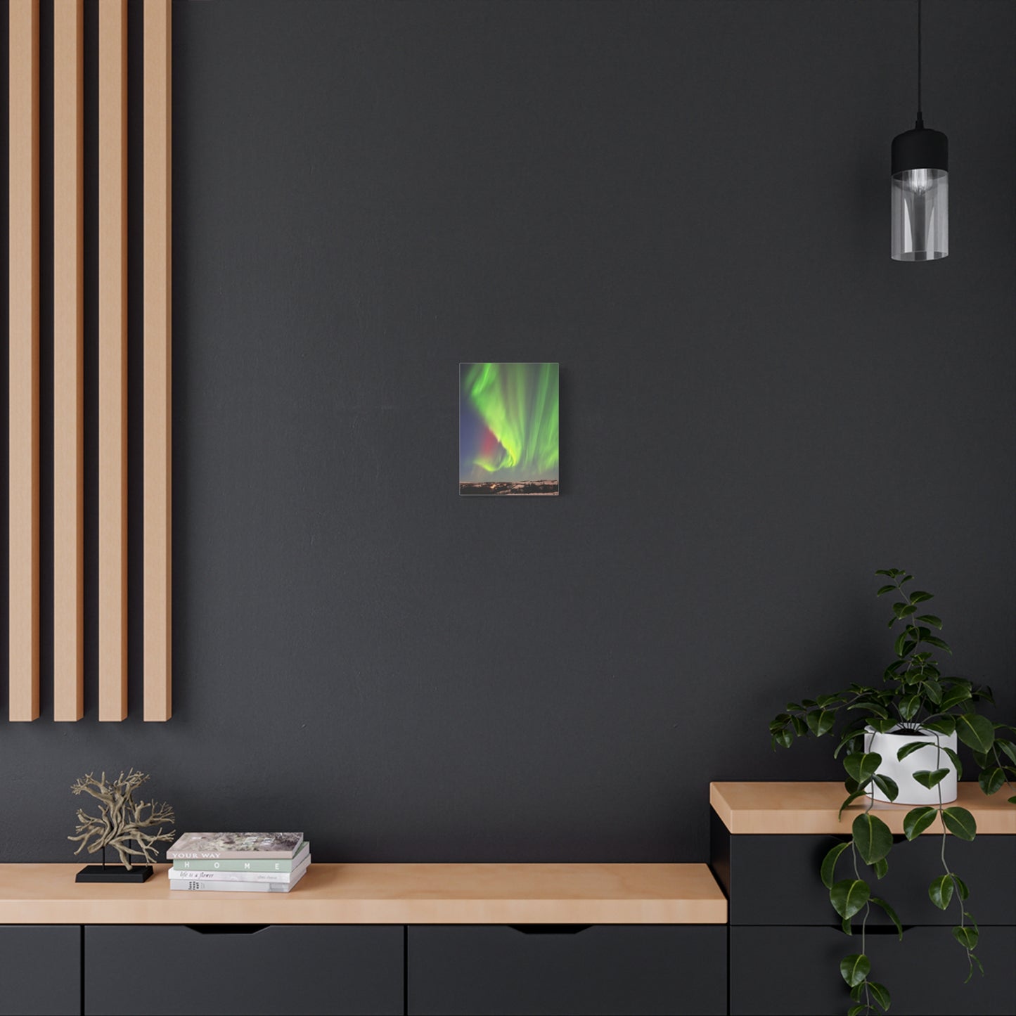 Aurora Borealis Canvas Art - Stunning Northern Lights Stretched Wall Decor Iceland