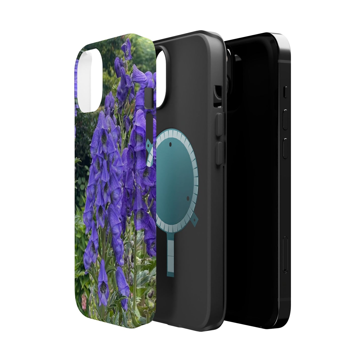 Floral Magnetic Tough Case - Vibrant Purple Flower Design for Resilience and Style
