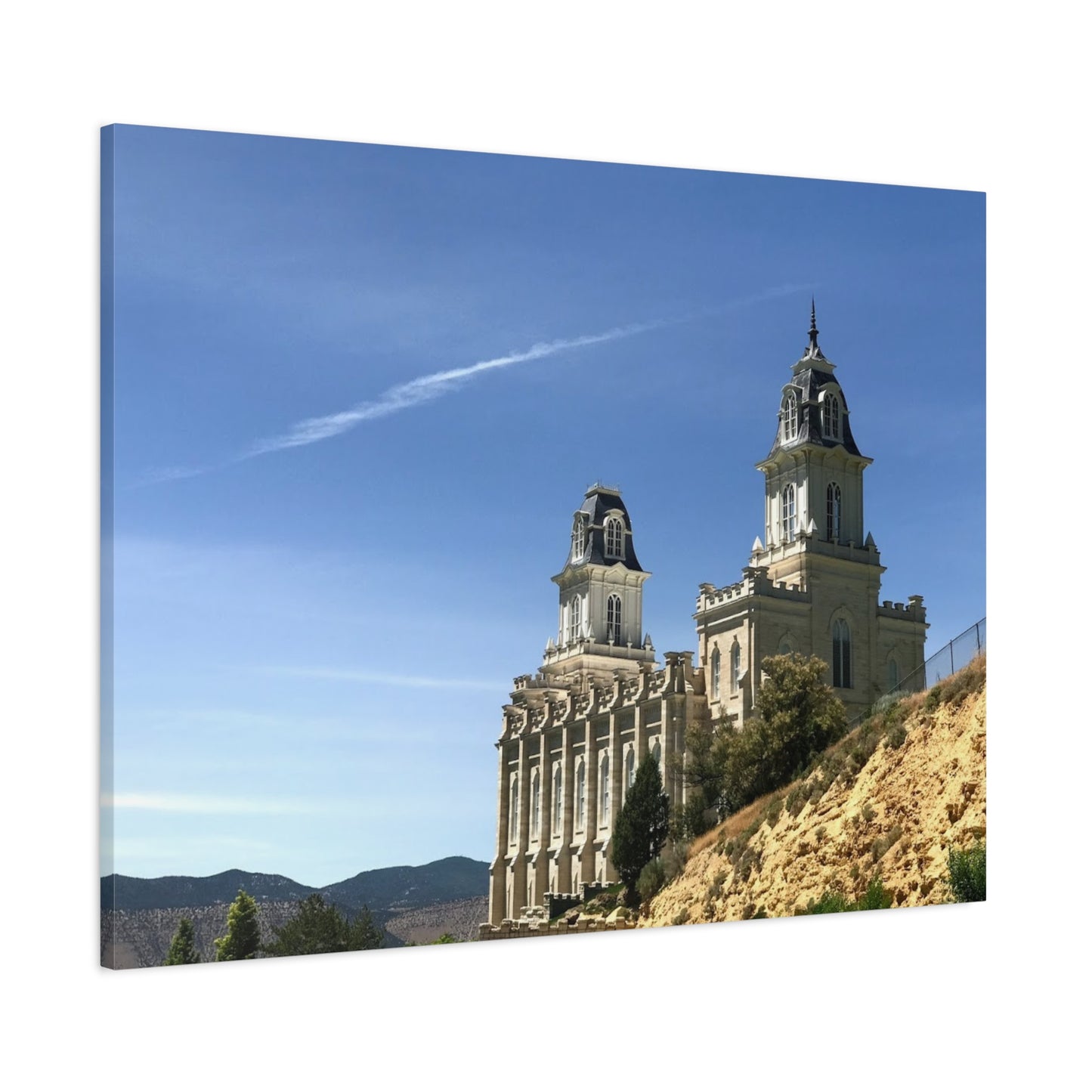 Stretched Matte Canvas Print of Historic Architecture Manti Temple LDS
