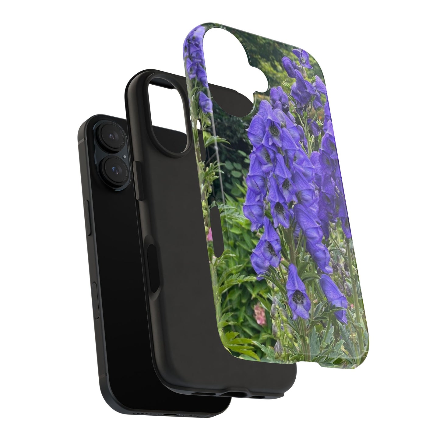 Elegant Floral Tough Phone Case - Purple Aconite Design