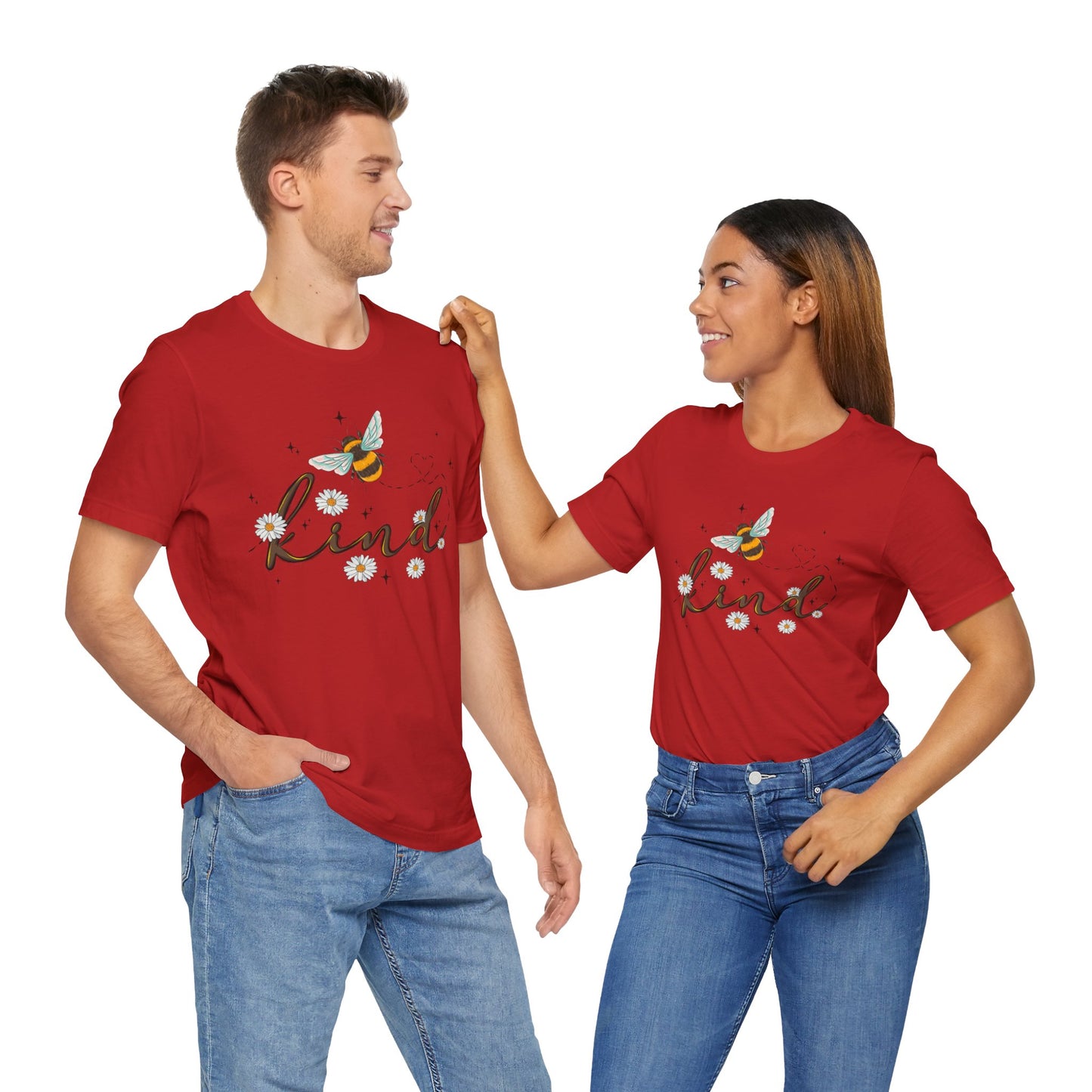Bee Kind Unisex Jersey Short Sleeve Tee - Inspirational Floral Design