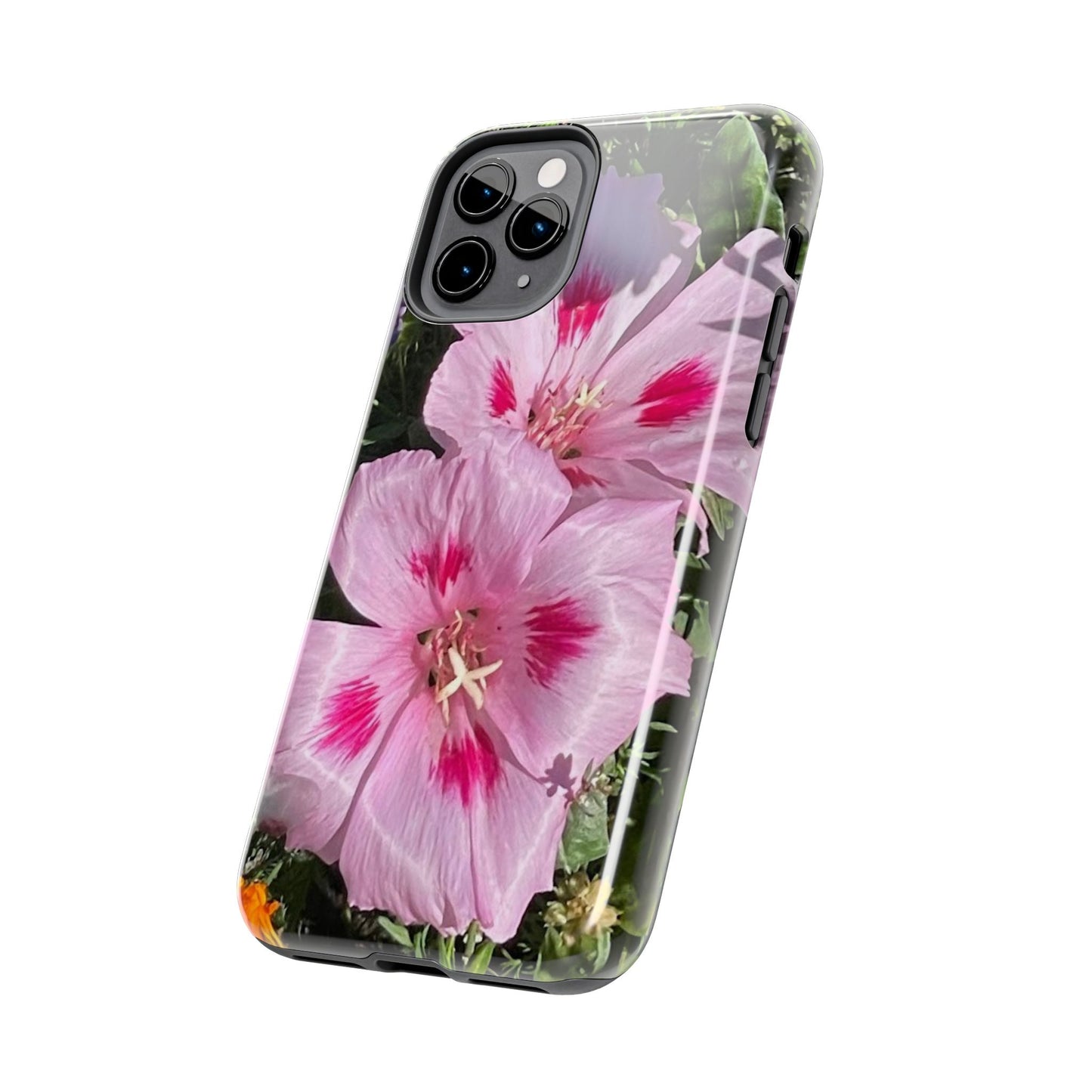 Vibrant Floral Tough Phone Case - Durable Protection with Stunning Pink Flowers