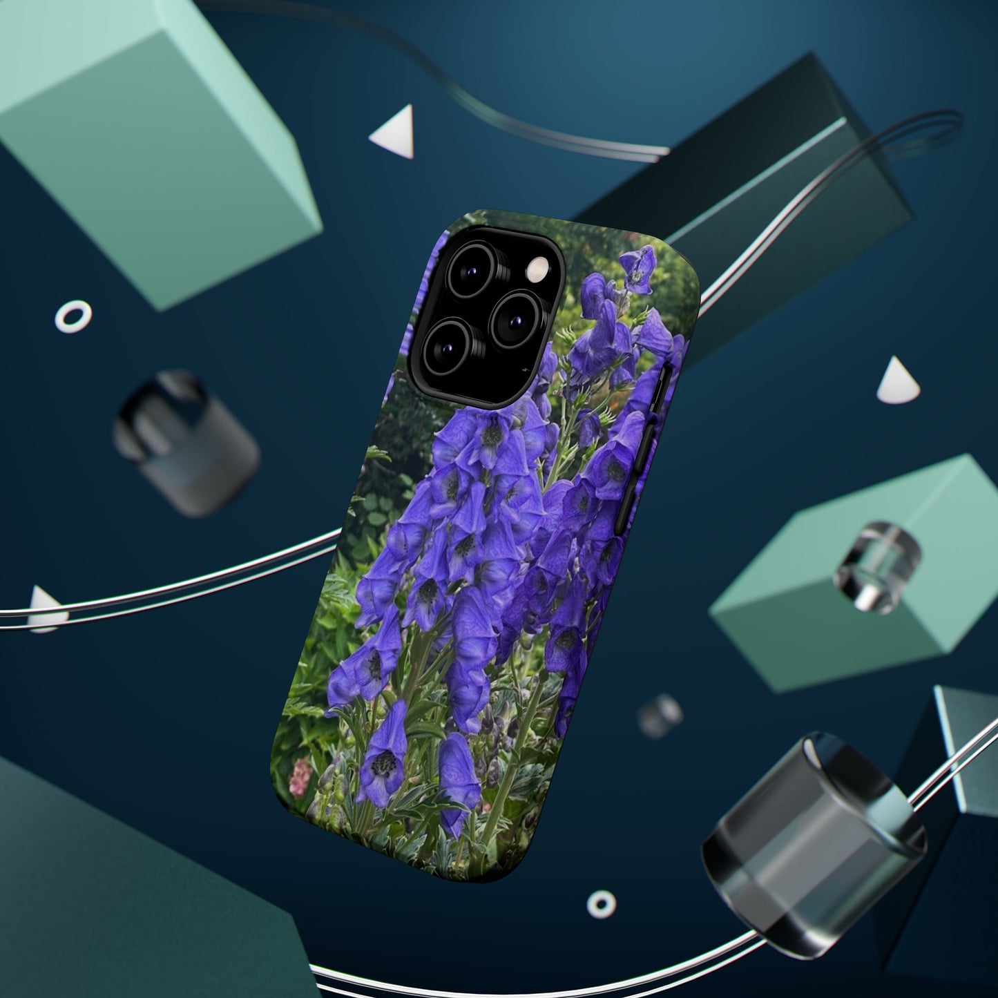 Floral Magnetic Tough Case - Vibrant Purple Flower Design for Resilience and Style