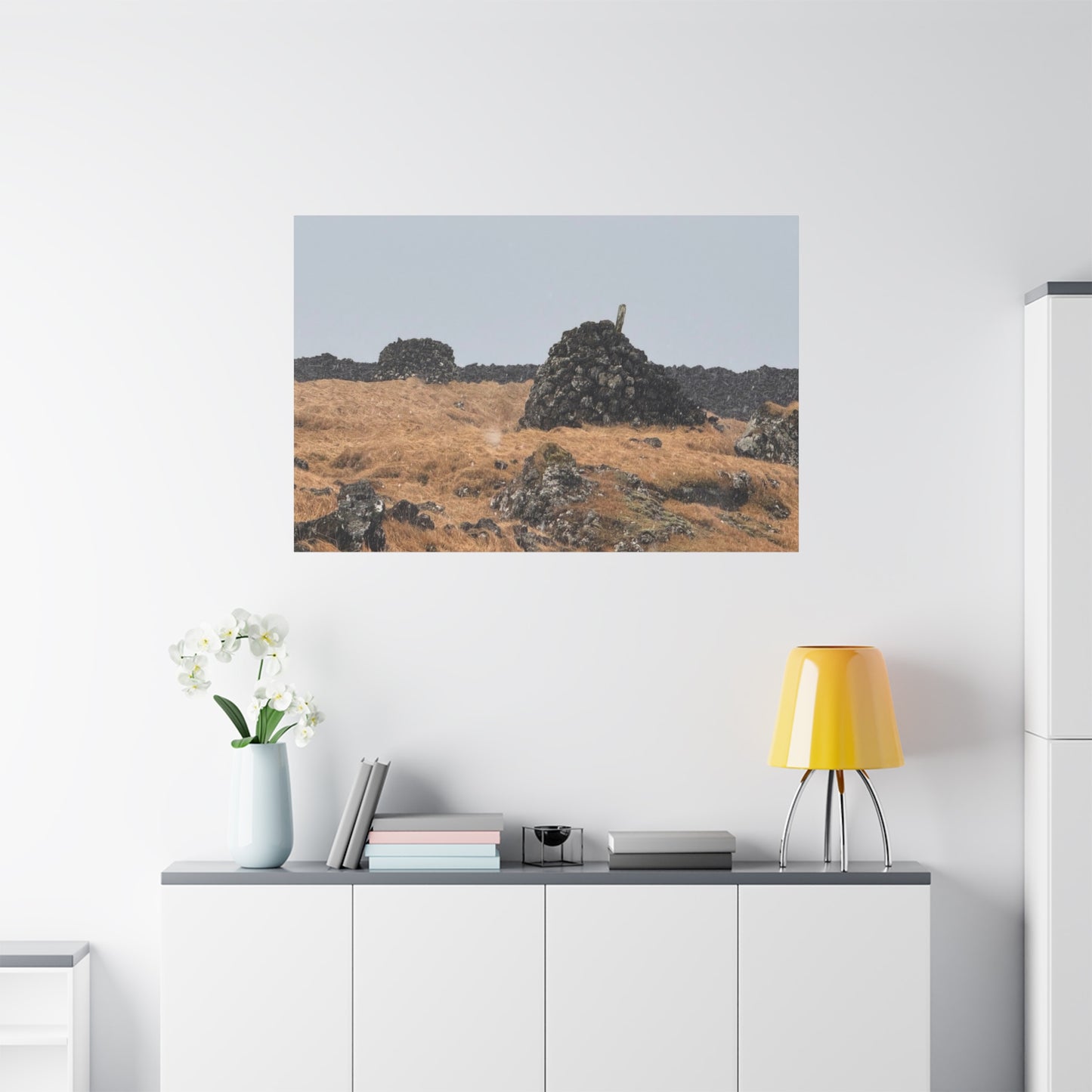 Nature-Inspired Stretched Canvas Art - Tranquil Rock Formation