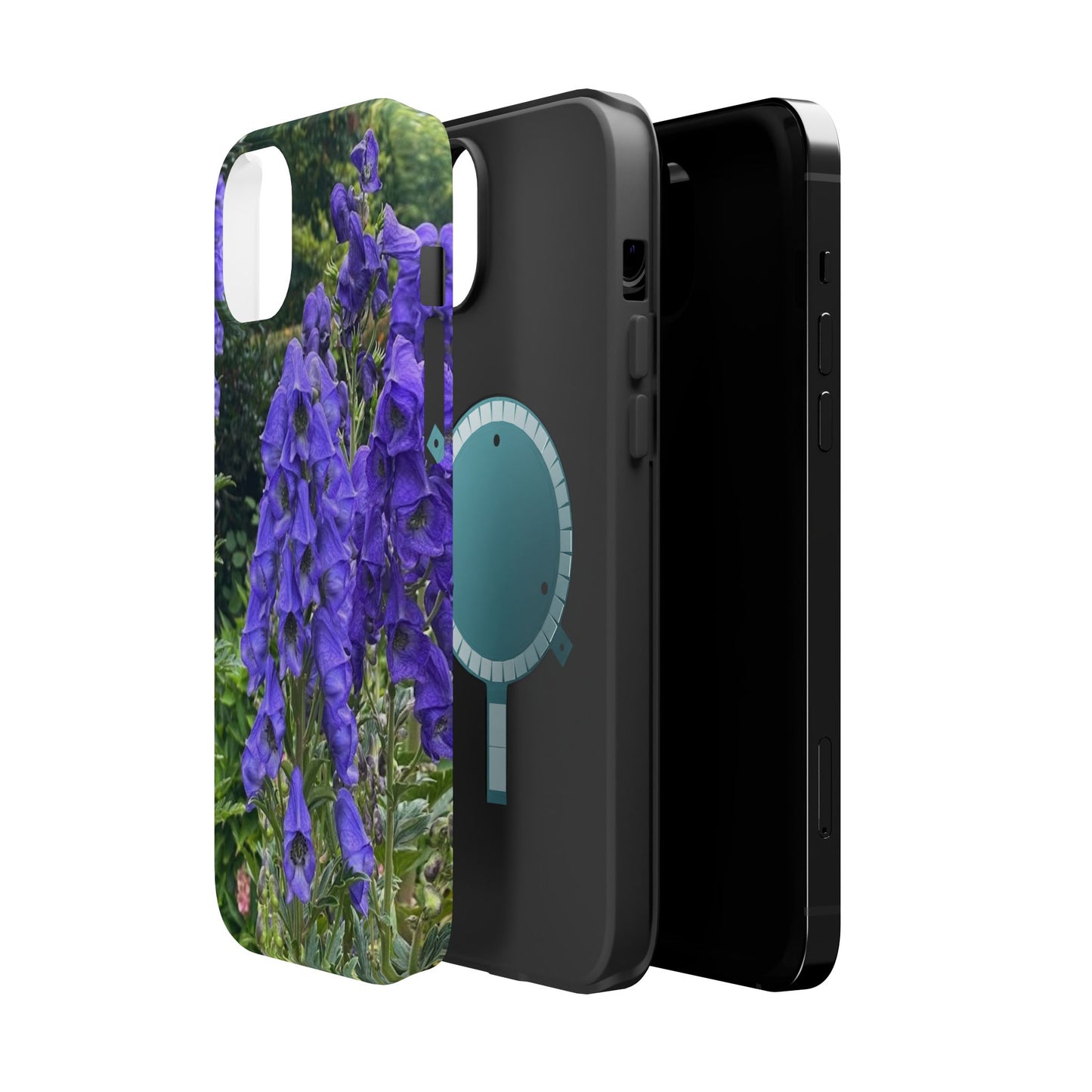 Floral Magnetic Tough Case - Vibrant Purple Flower Design for Resilience and Style