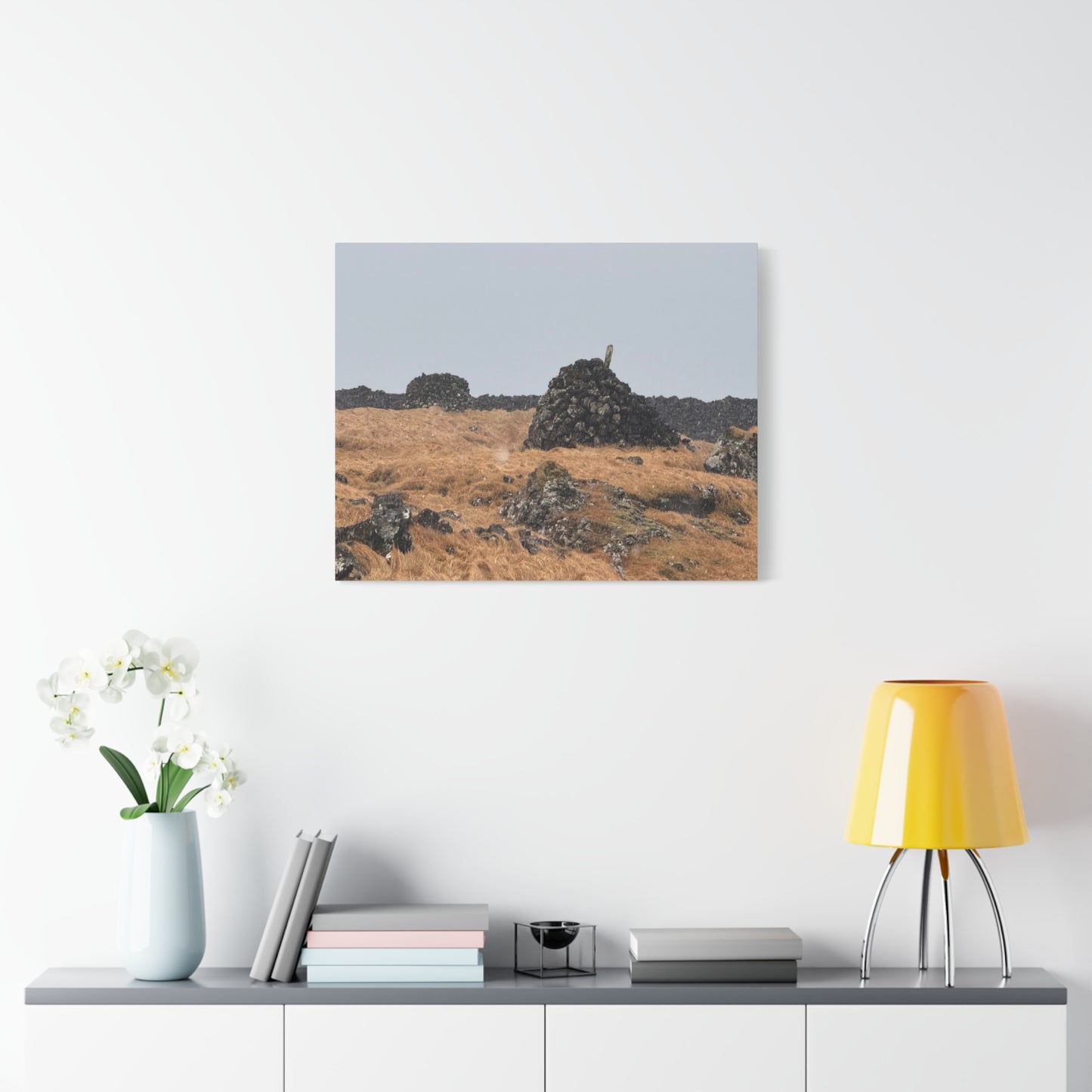 Nature-Inspired Stretched Canvas Art - Tranquil Rock Formation