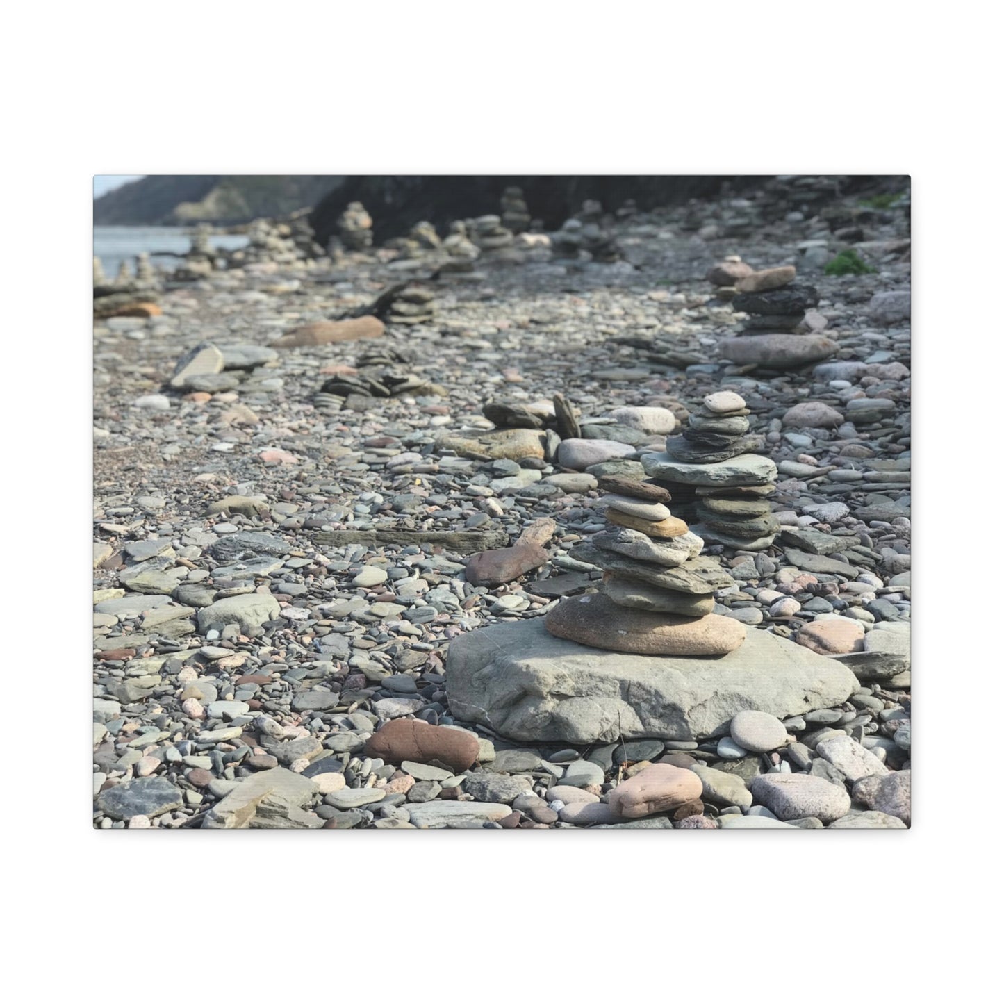 Serene Rock Balancing Canvas Art - 1.25" Matte Stretched Wall Décor
