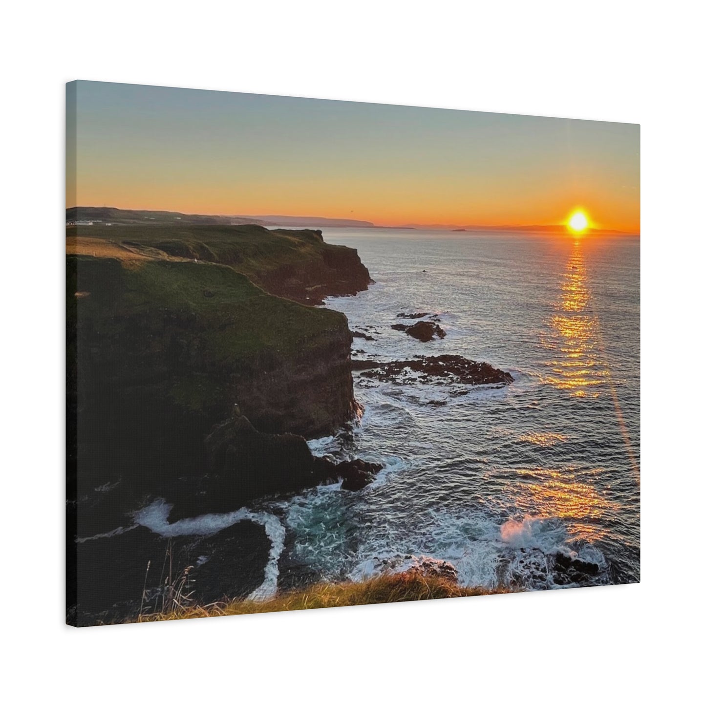 Ocean Sunset Canvas Wall Art - Scenic Coastal Horizon