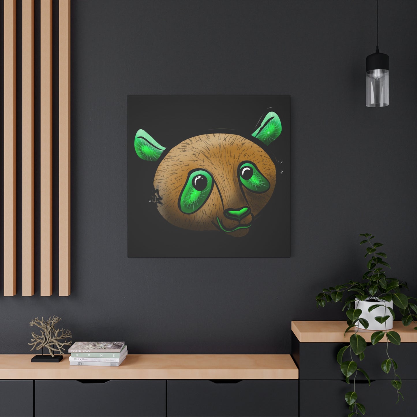 Whimsical Panda Wall Art - Vibrant Matte Canvas, 1.25 Inch