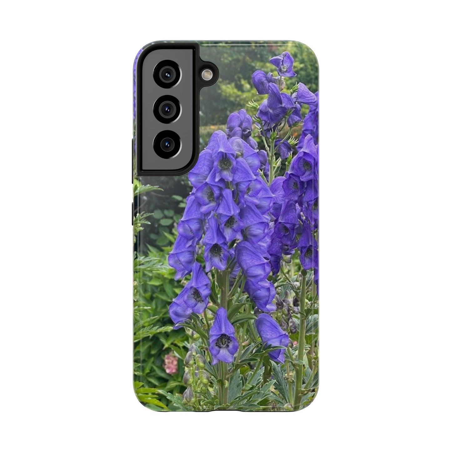 Elegant Floral Tough Phone Case - Purple Aconite Design