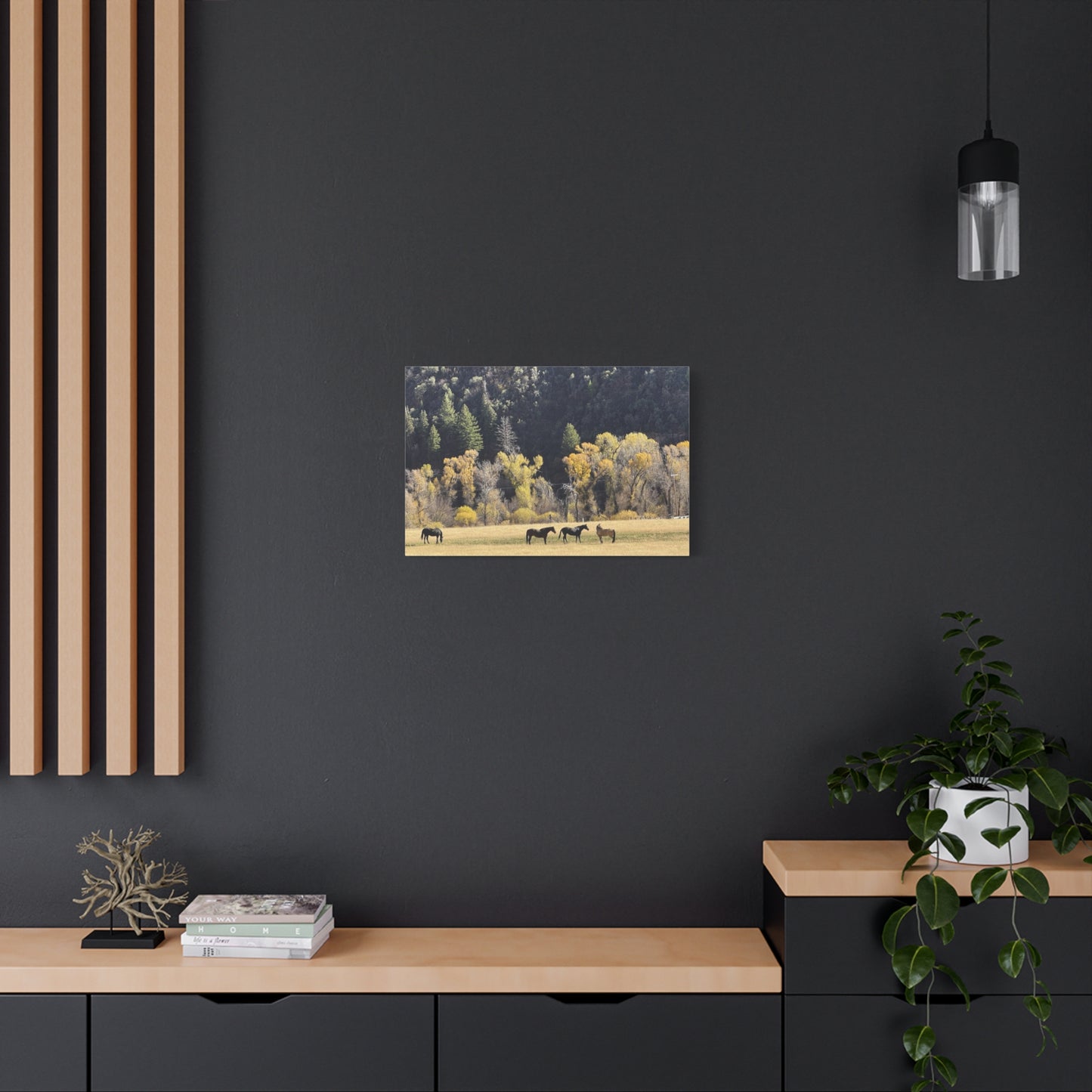 Scenic Horse Canvas Print - Rustic Wall Art for Nature Lovers