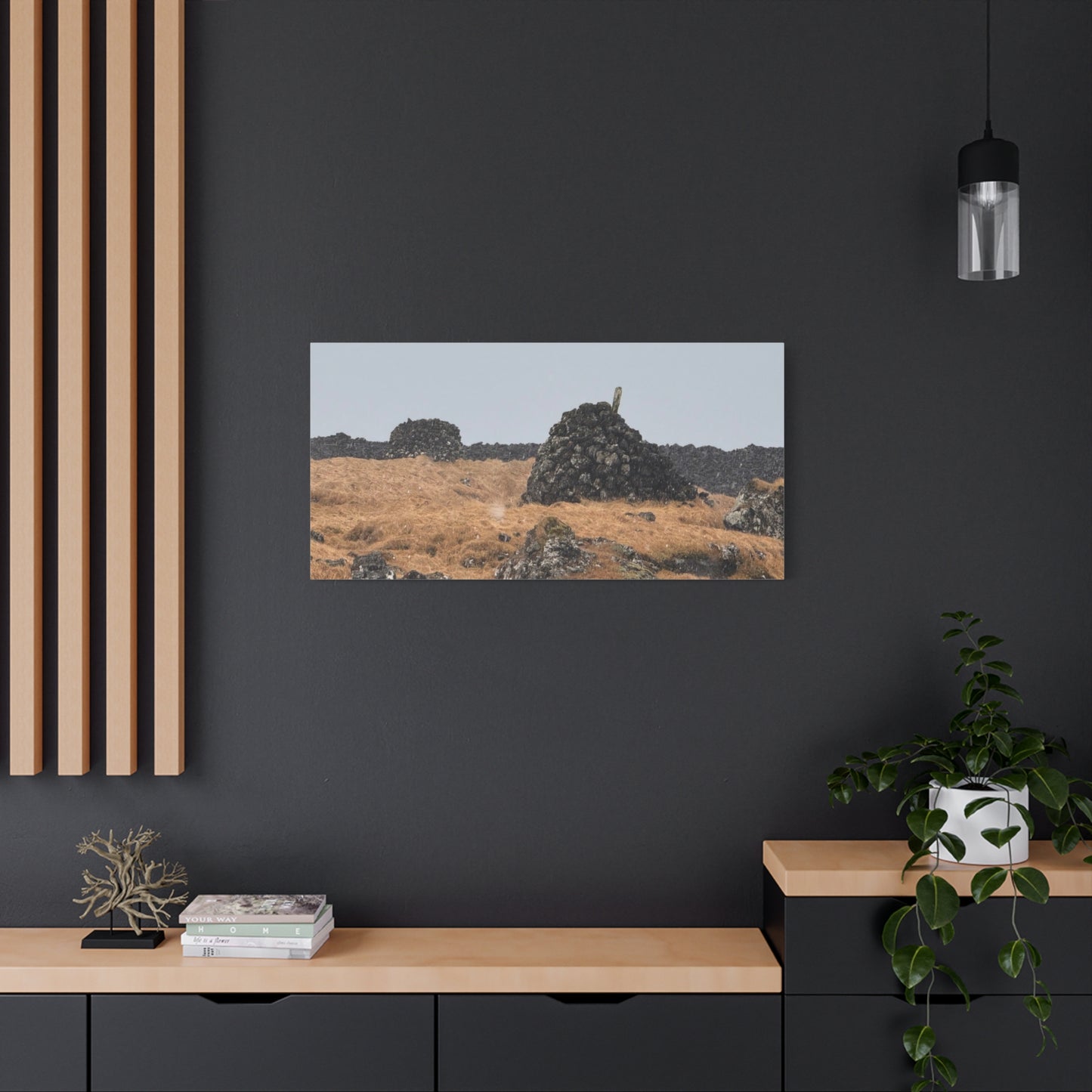 Nature-Inspired Stretched Canvas Art - Tranquil Rock Formation