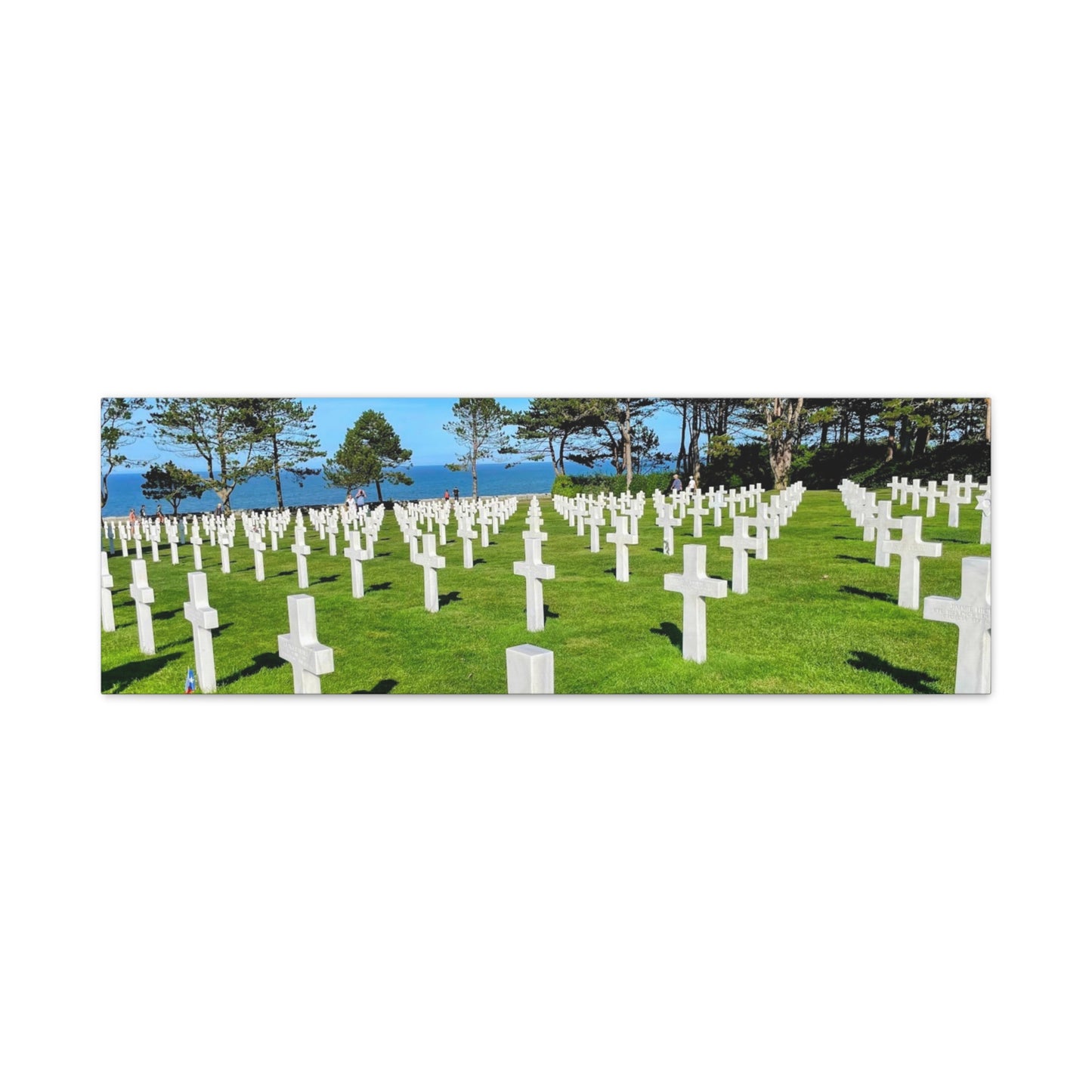 Memorial Canvas Print - Serene Cemetery Scene for Remembrance Normandy American Cemetery