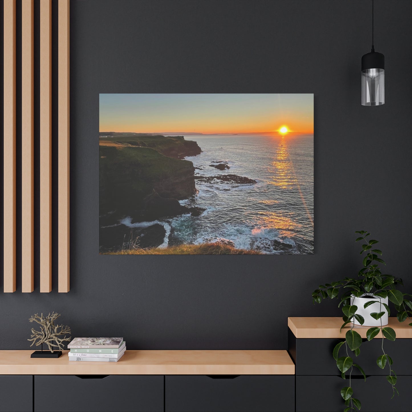 Ocean Sunset Canvas Wall Art - Scenic Coastal Horizon