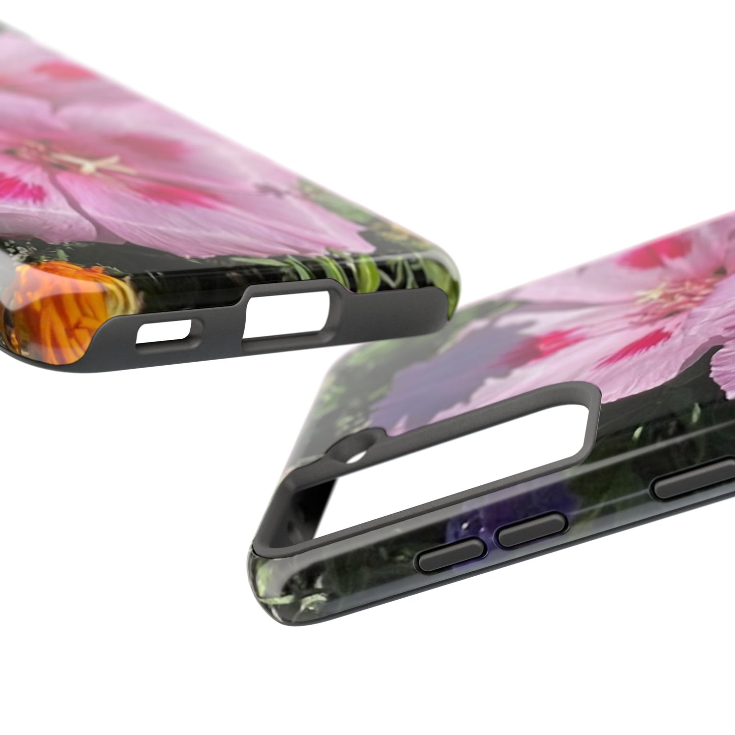 Vibrant Floral Tough Phone Case - Durable Protection with Stunning Pink Flowers