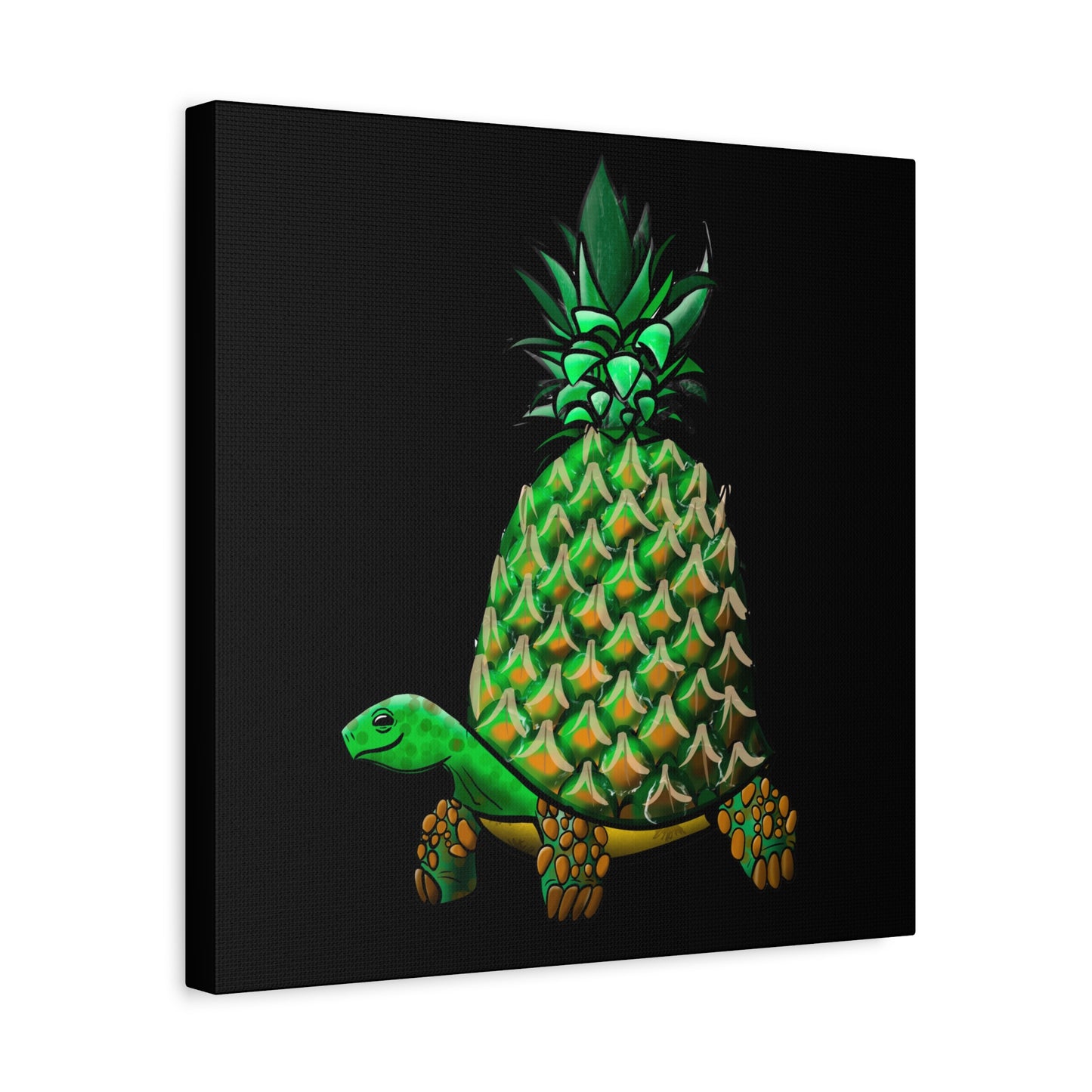Tropical Turtle Canvas Art - Fun Pineapple Design for Home Décor