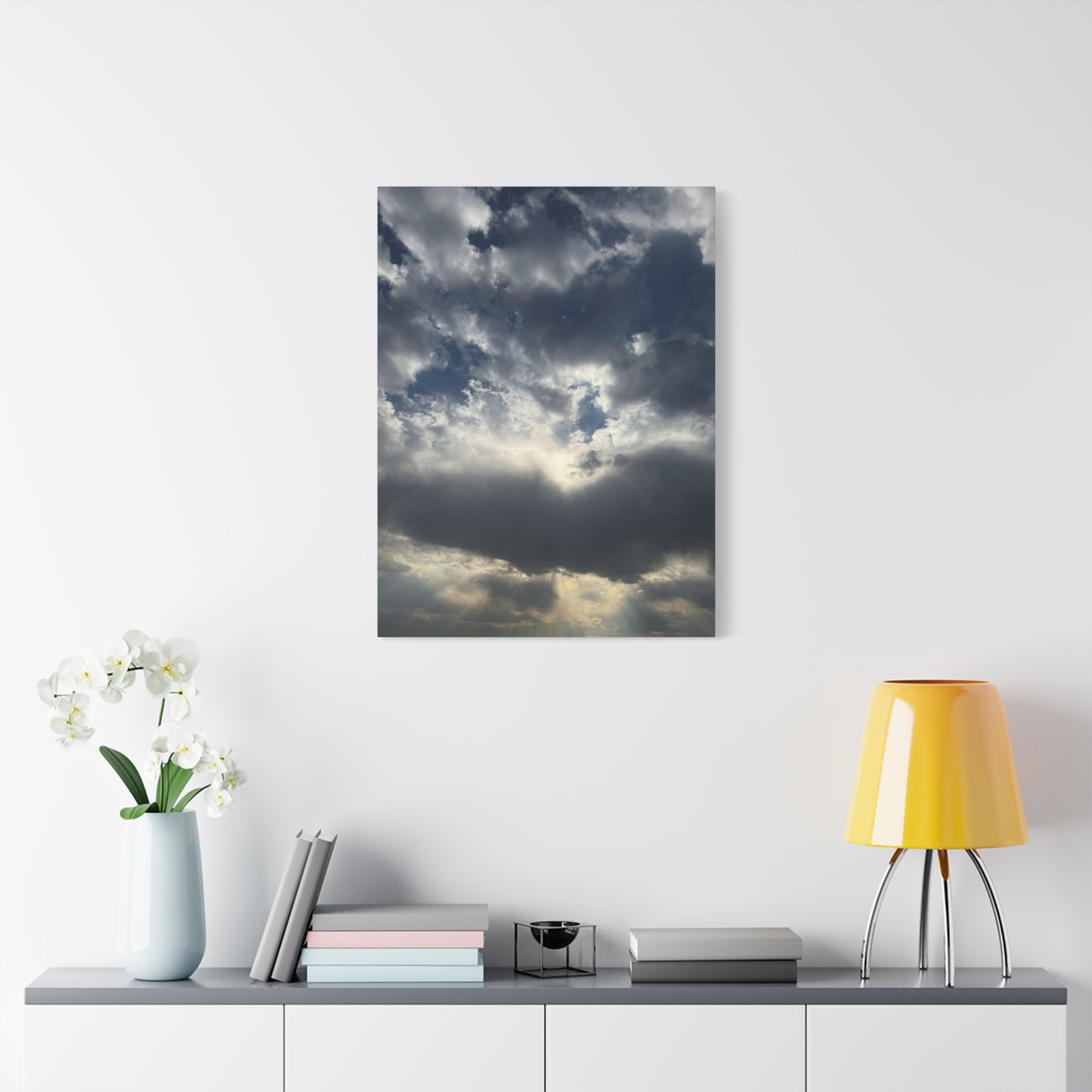 Cloudy Sky Canvas Art - Stretched Matte Wall Decor