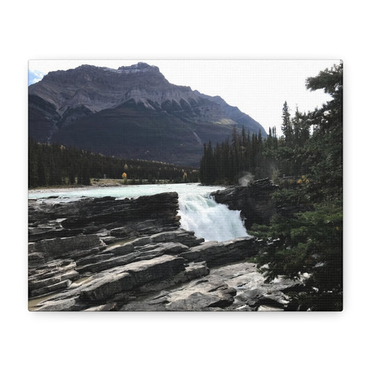 Mountain Waterfall Canvas Art - Stretched Wall Decor for Nature Lovers