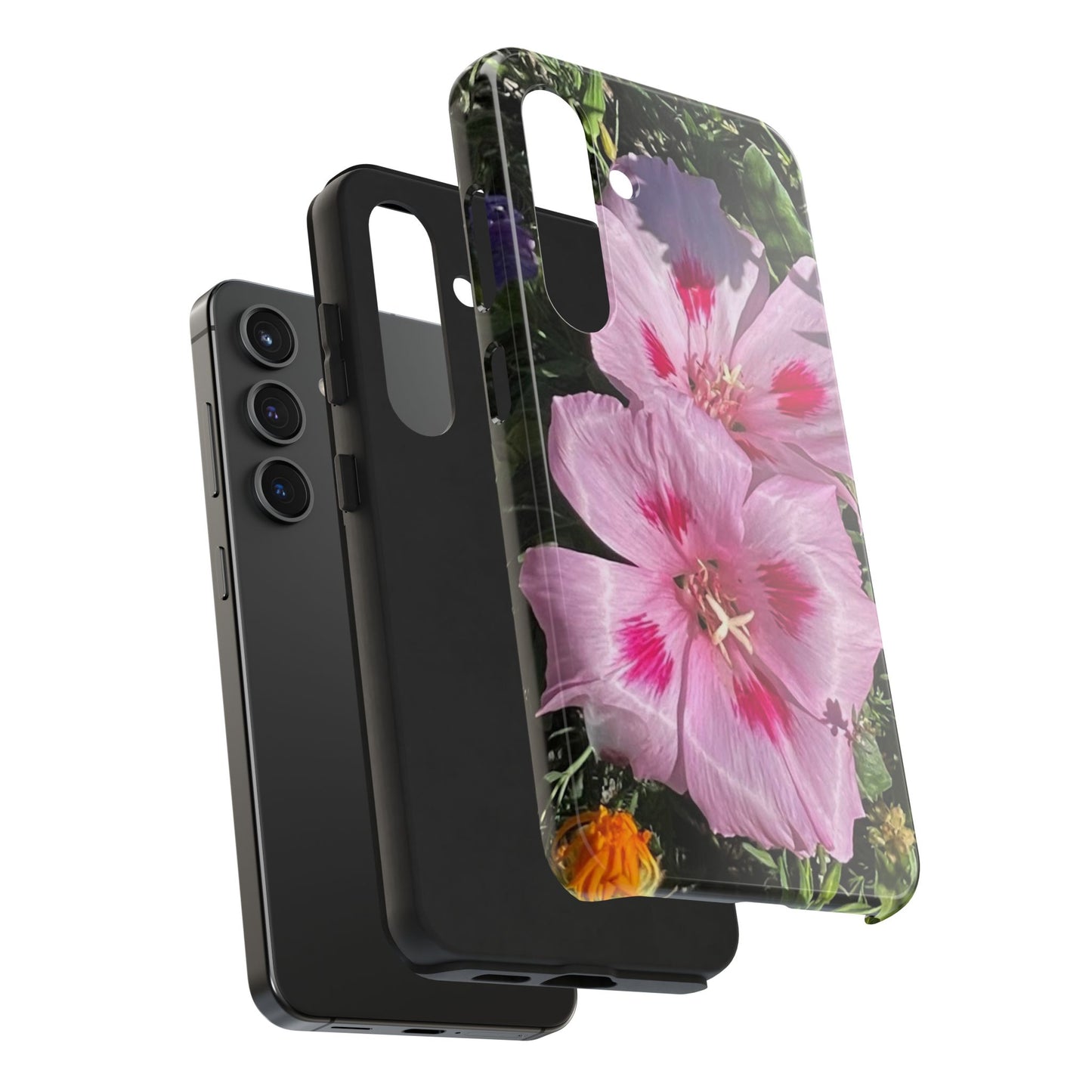Vibrant Floral Tough Phone Case - Durable Protection with Stunning Pink Flowers