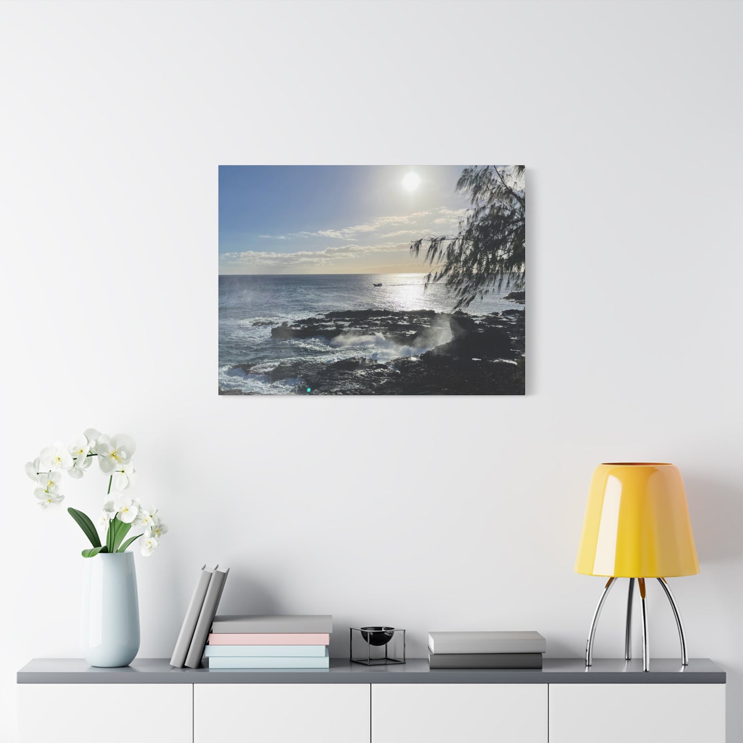 Coastal Serenity Canvas Wall Art - 12x16 Stretched Print