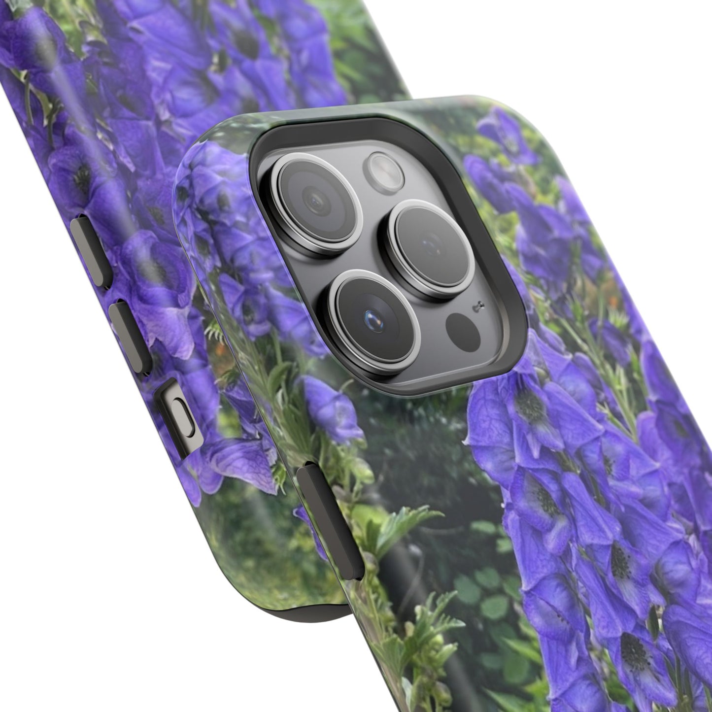 Floral Magnetic Tough Case - Vibrant Purple Flower Design for Resilience and Style