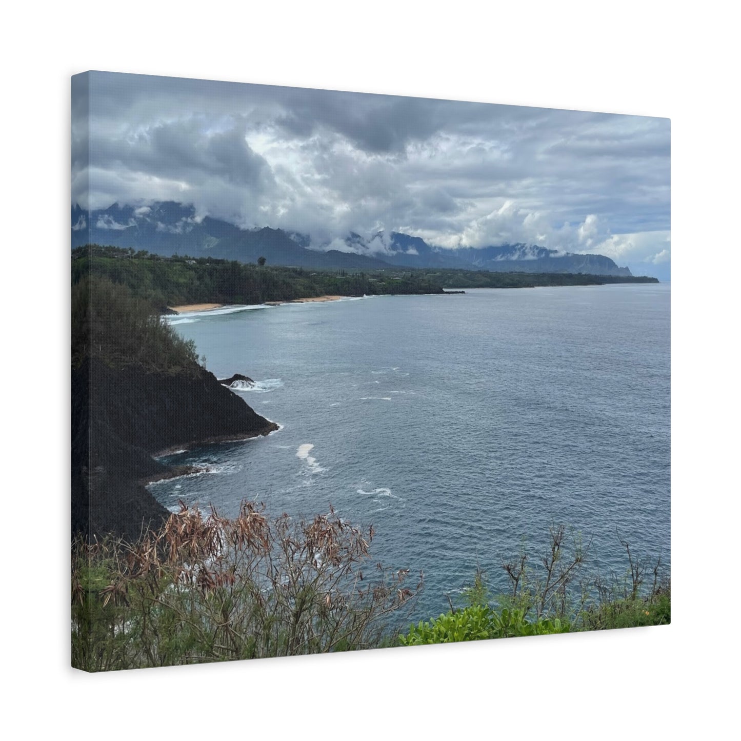 Coastal Landscape Canvas Wall Art - Tranquil Ocean View