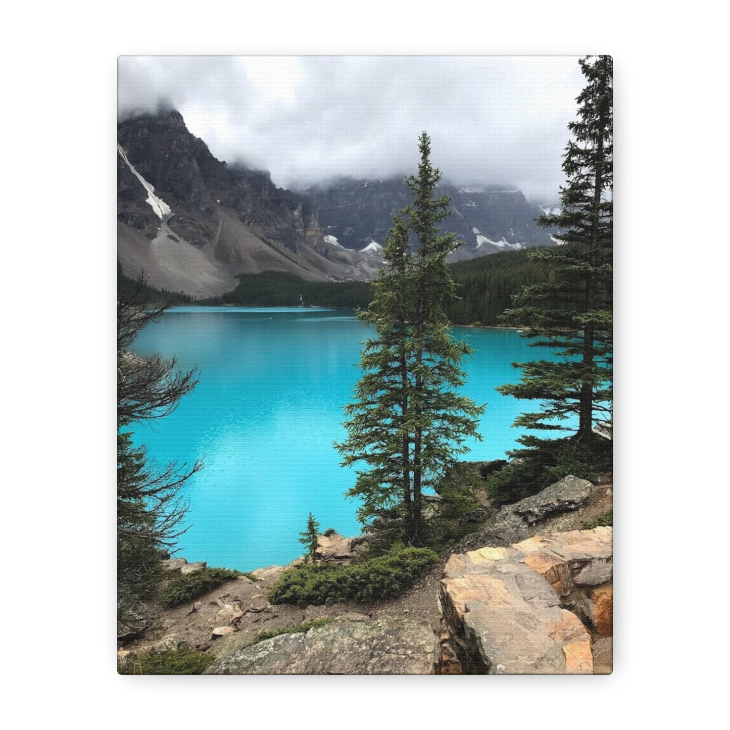 Nature Canvas Print - Tranquil Mountain Lake Art for Home Decor