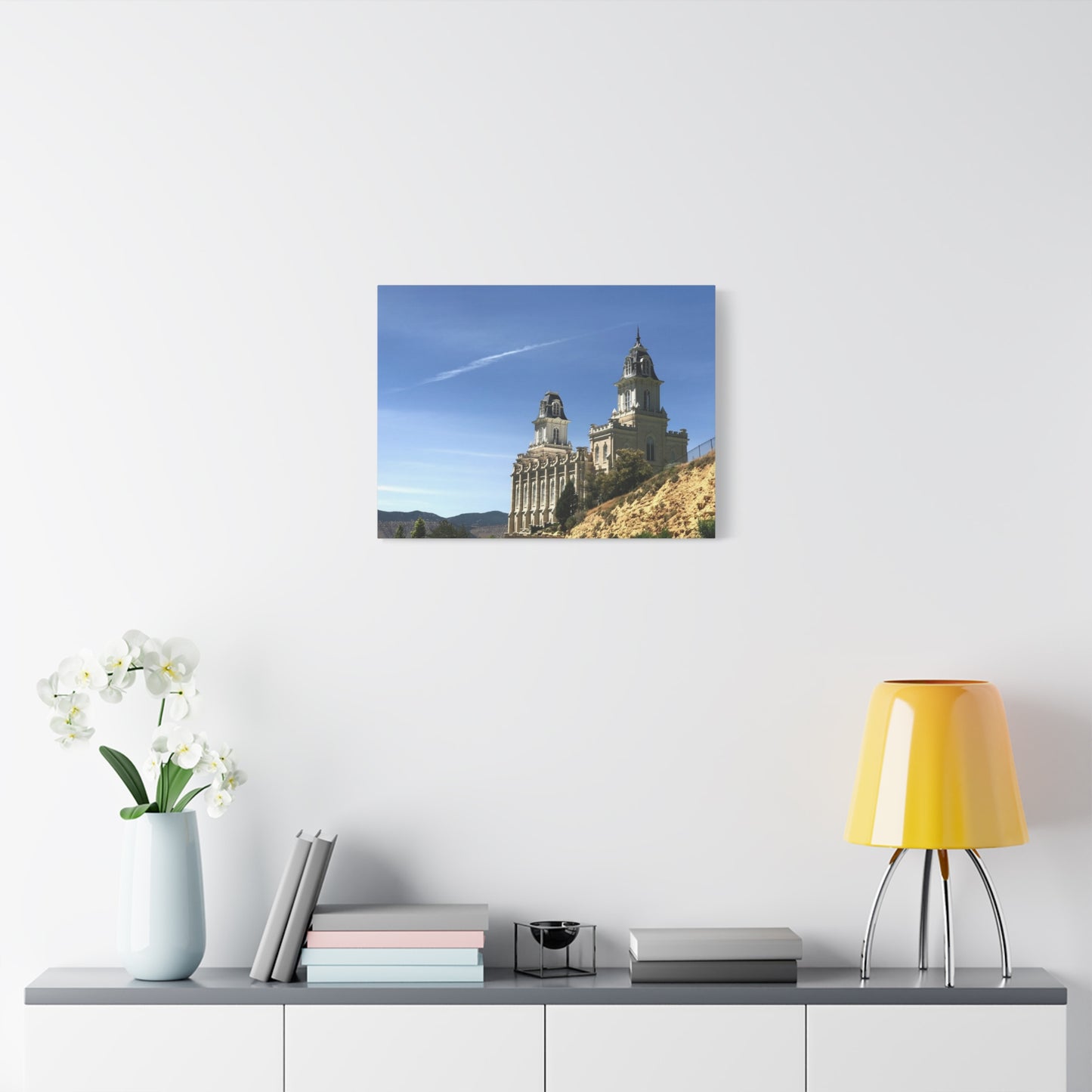 Stretched Matte Canvas Print of Historic Architecture Manti Temple LDS